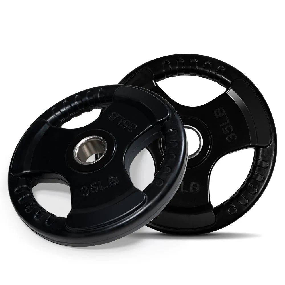 2 x 35lb Olympic Weight Plates | Weights Plate Set Pair | Fitness Home Gym Rubber