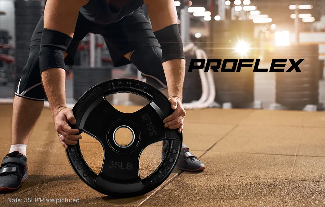 2 x 35lb Olympic Weight Plates | Weights Plate Set Pair | Fitness Home Gym Rubber
