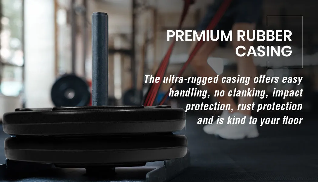 2 x 35lb Olympic Weight Plates | Weights Plate Set Pair | Fitness Home Gym Rubber
