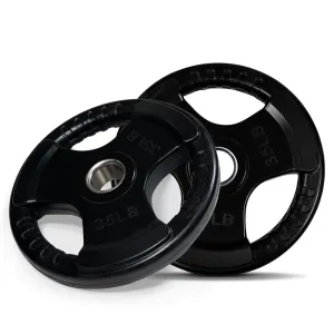 2 x 35lb Olympic Weight Plates | Weights Plate Set Pair | Fitness Home Gym Rubber