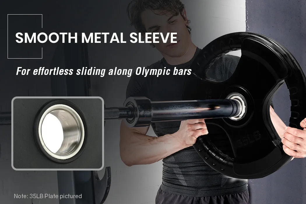 2 x 35lb Olympic Weight Plates | Weights Plate Set Pair | Fitness Home Gym Rubber