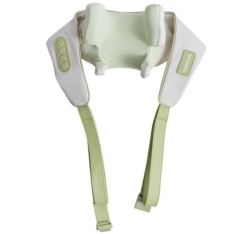 5D Kneading Neck & Shoulder Massager with Heat  Portable Electric Deep Tissue Massage for Pain Relief, Adjustable Strap & Posture Support (CE Certified)