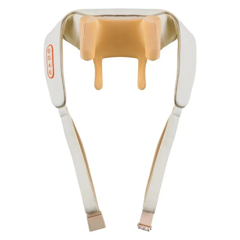 5D Kneading Neck & Shoulder Massager with Heat Portable Electric Deep Tissue Massage for Pain Relief, Adjustable Strap & Posture Support (CE Certified)