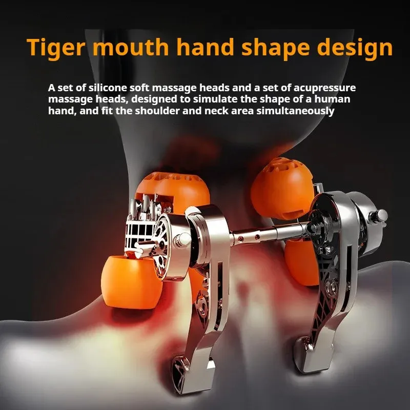 5D Kneading Neck & Shoulder Massager with Heat Portable Electric Deep Tissue Massage for Pain Relief, Adjustable Strap & Posture Support (CE Certified)