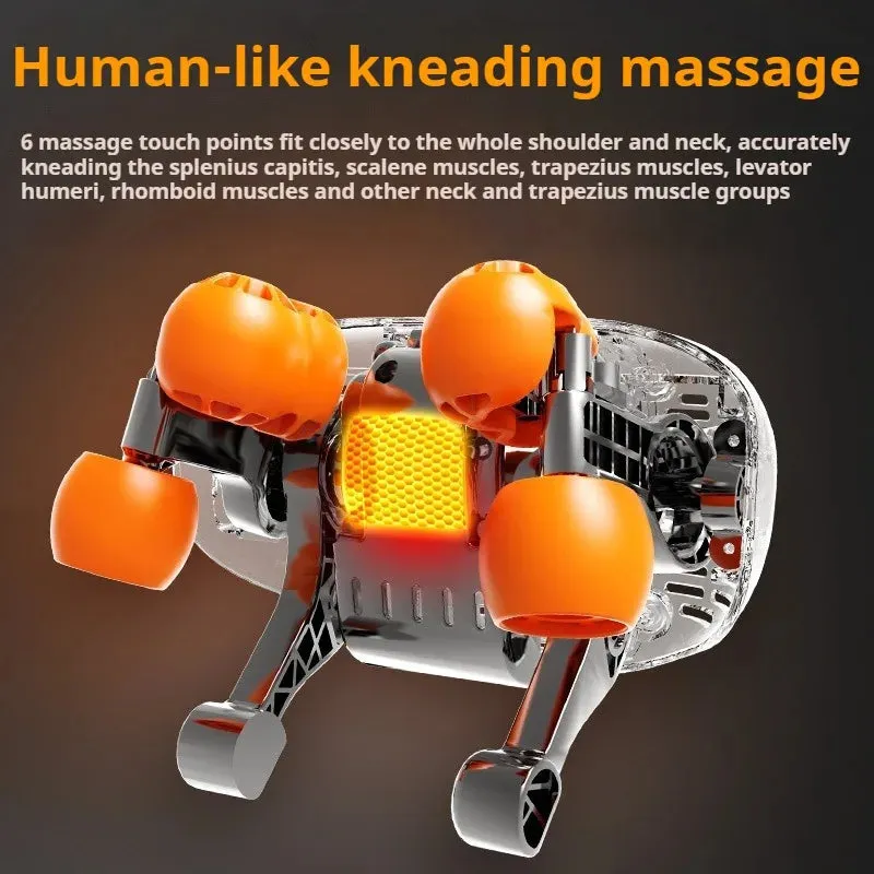 5D Kneading Neck & Shoulder Massager with Heat Portable Electric Deep Tissue Massage for Pain Relief, Adjustable Strap & Posture Support (CE Certified)