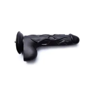 8.86-inch Black Big Dildo Attachment for Lustti Sex Machines, w/ Bulging Veins