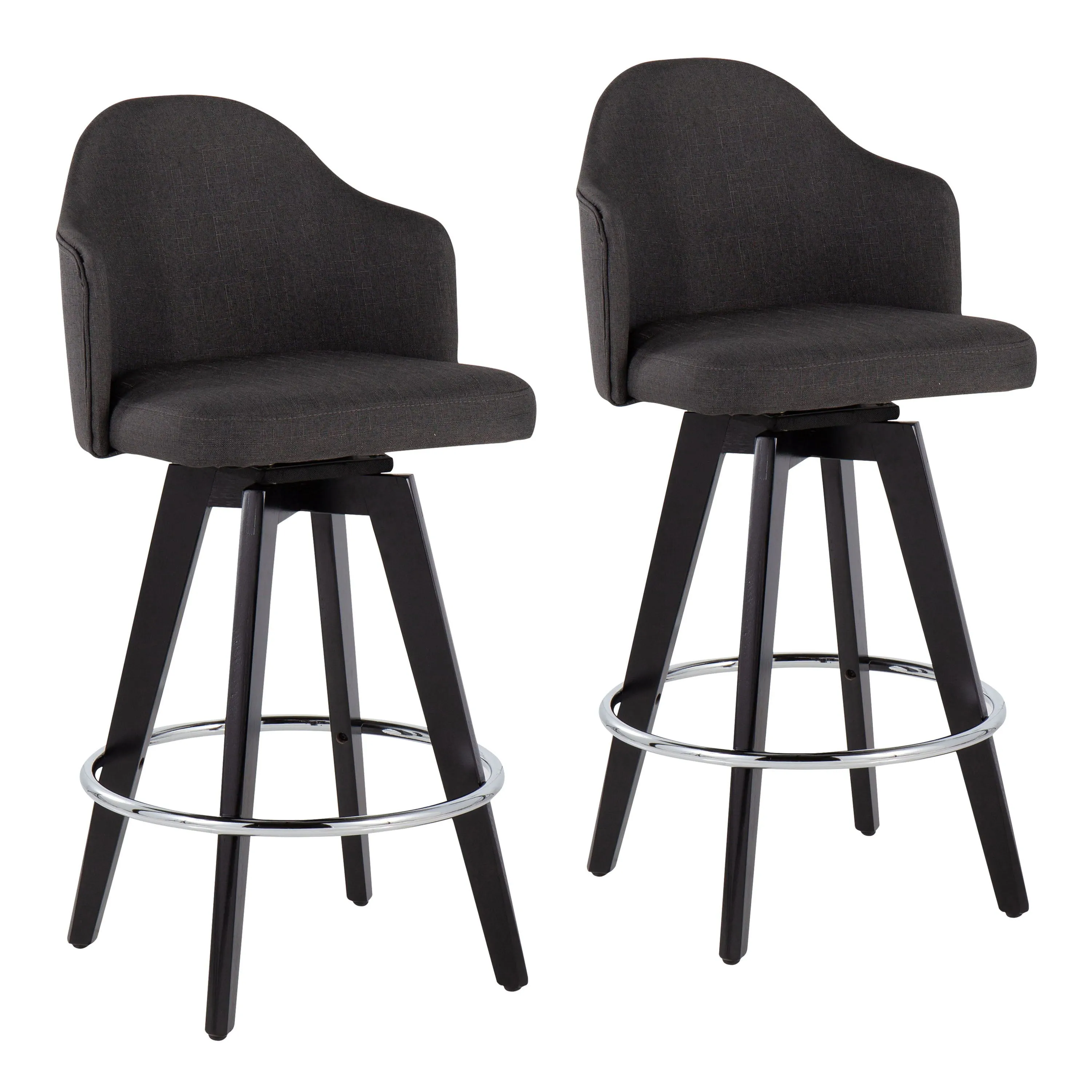 Ahoy - Contemporary Fixed Height Counter Stool With Round Footrest (Set of 2) by Couch.com