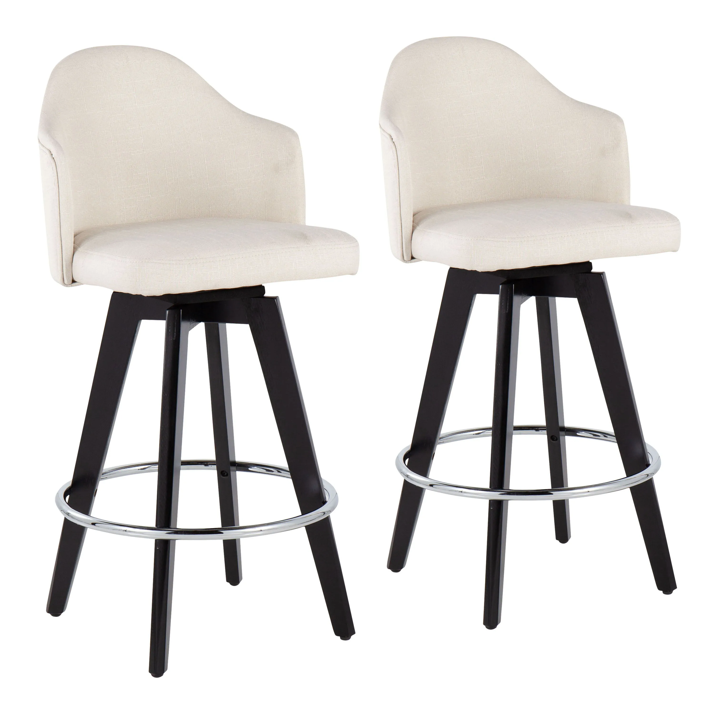 Ahoy - Contemporary Fixed Height Counter Stool With Round Footrest (Set of 2) by Couch.com