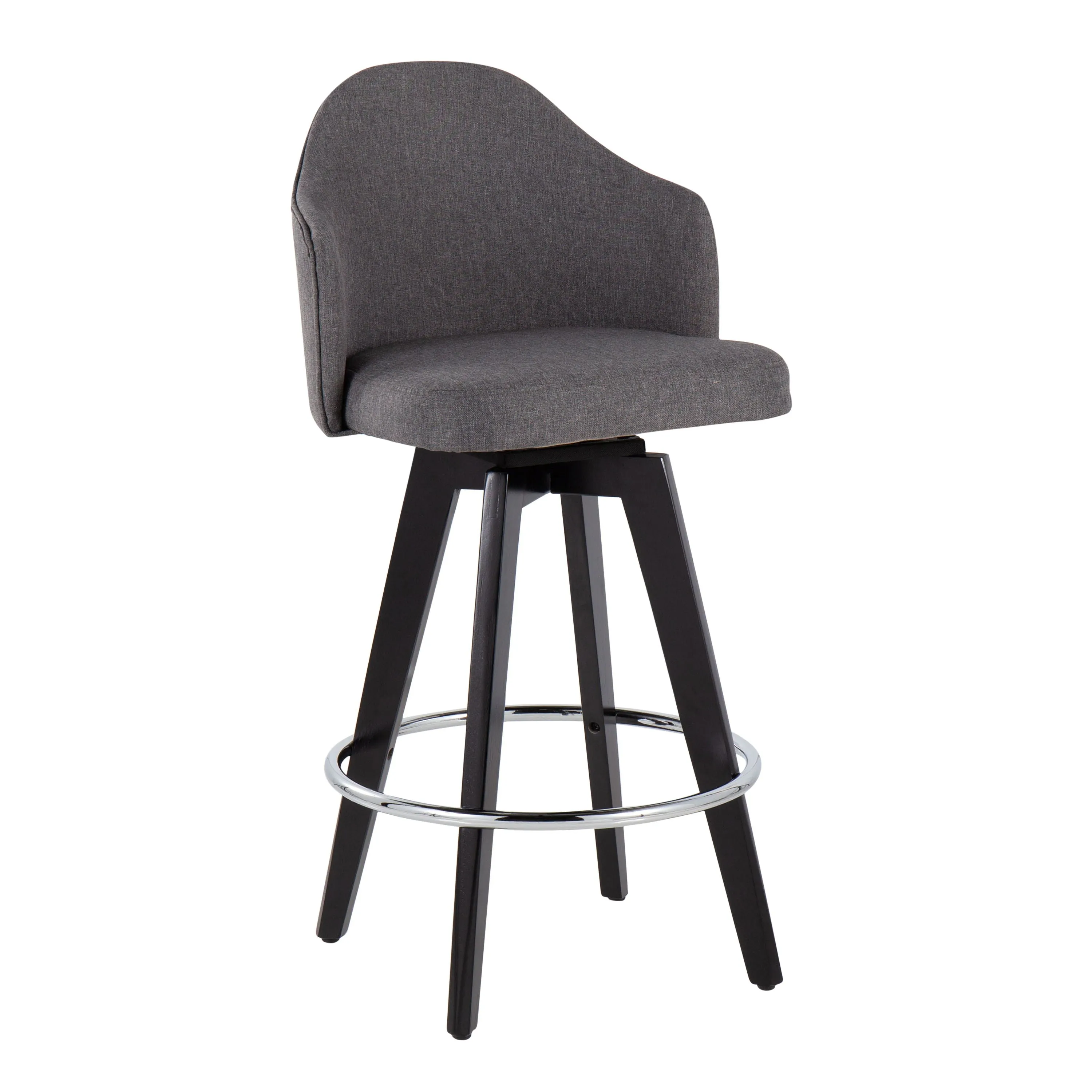 Ahoy - Contemporary Fixed Height Counter Stool With Round Footrest (Set of 2) by Couch.com