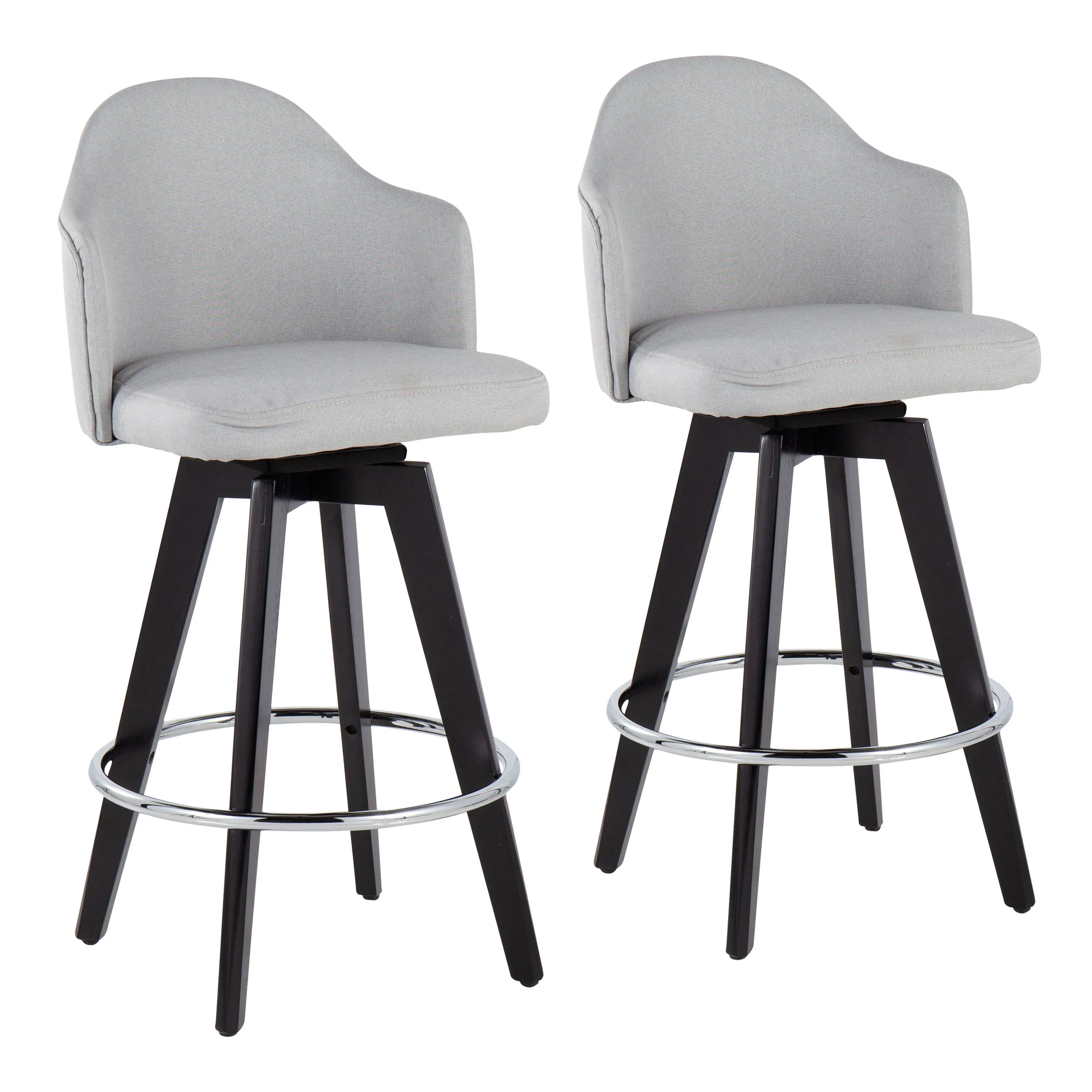 Ahoy - Contemporary Fixed Height Counter Stool With Round Footrest (Set of 2) by Couch.com