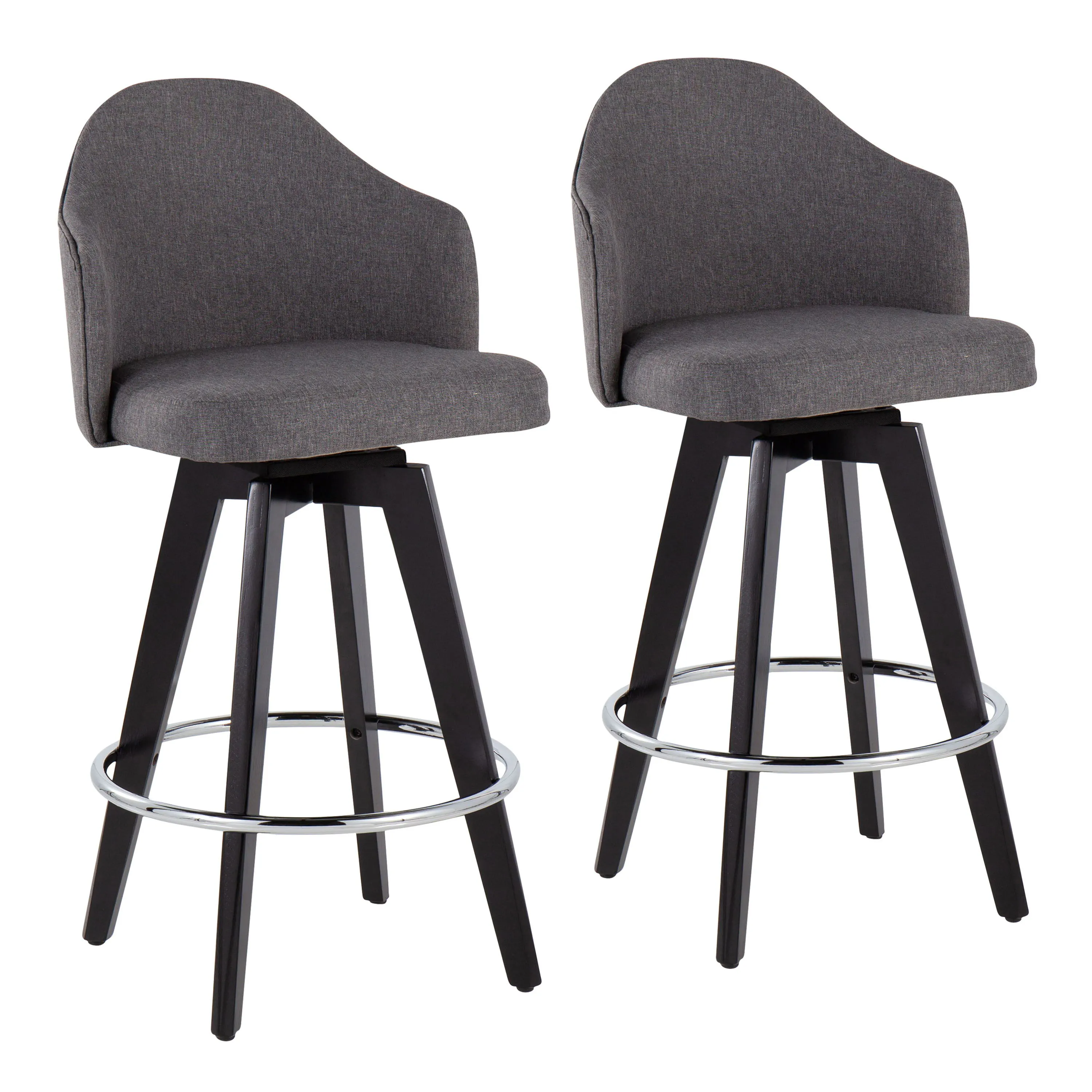 Ahoy - Contemporary Fixed Height Counter Stool With Round Footrest (Set of 2) by Couch.com
