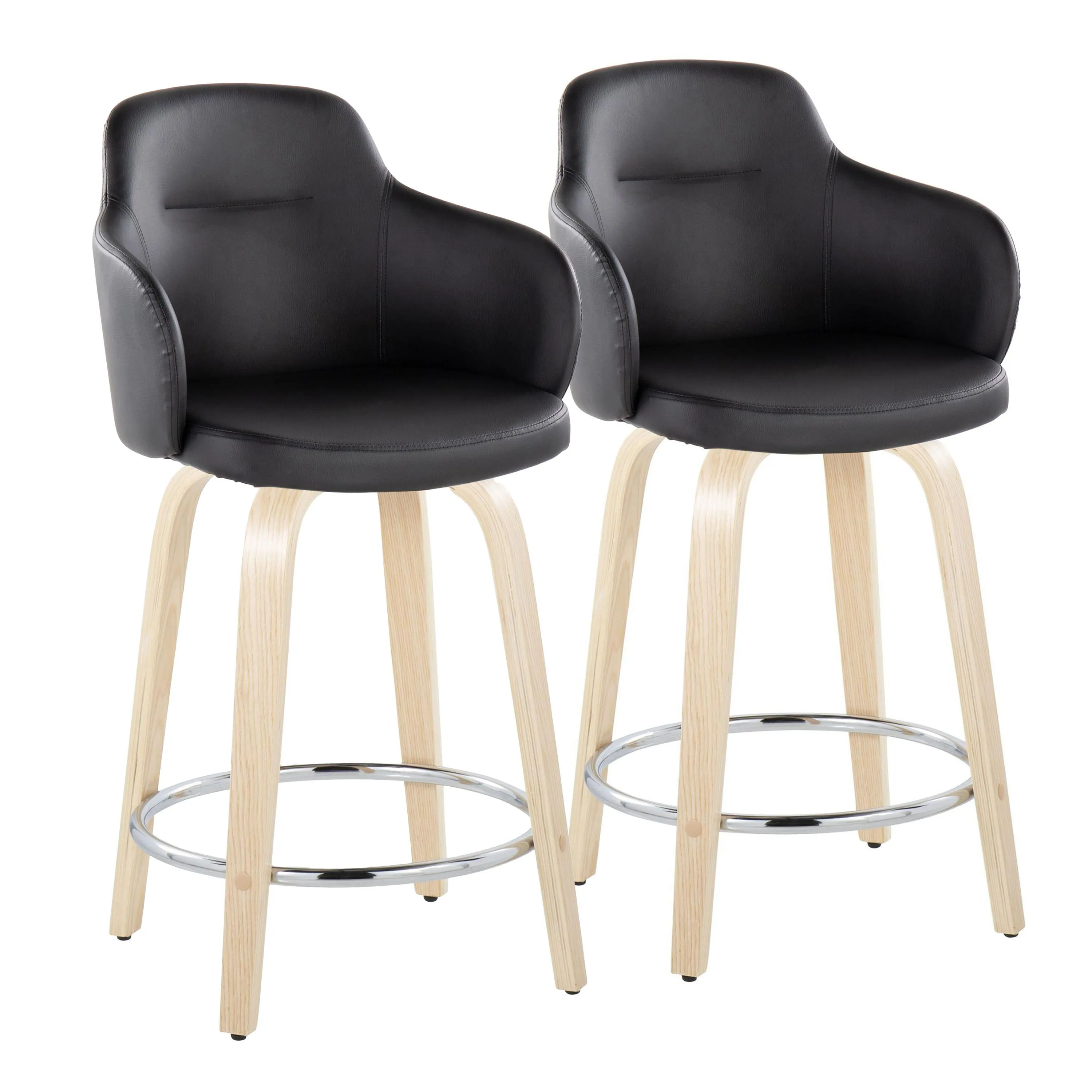 Boyne - Contemporary Fixed Height Counter Stool & Swivel With Round Footrest (Set of 2) by Couch.com