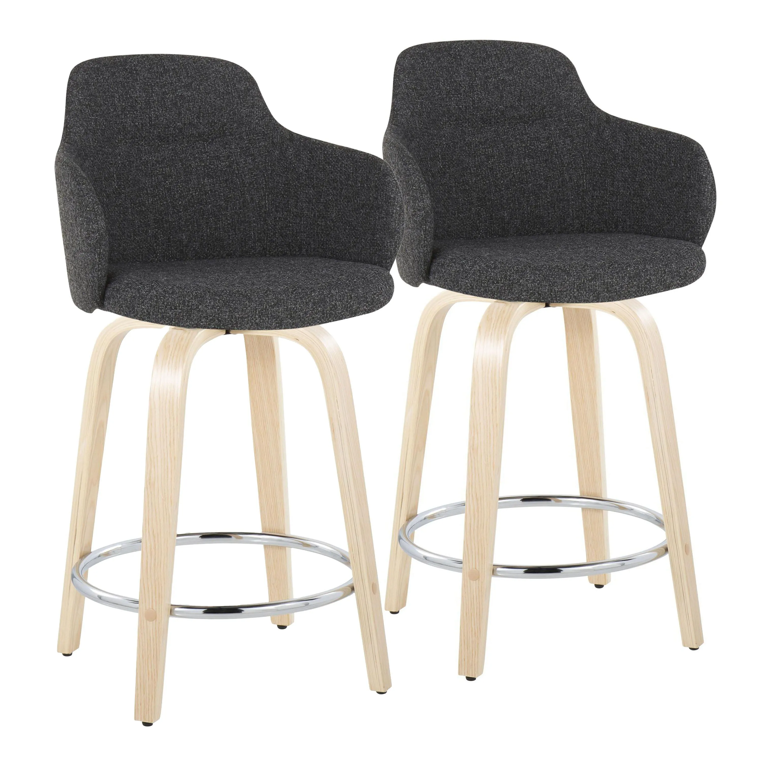Boyne - Contemporary Fixed Height Counter Stool & Swivel With Round Footrest (Set of 2) by Couch.com