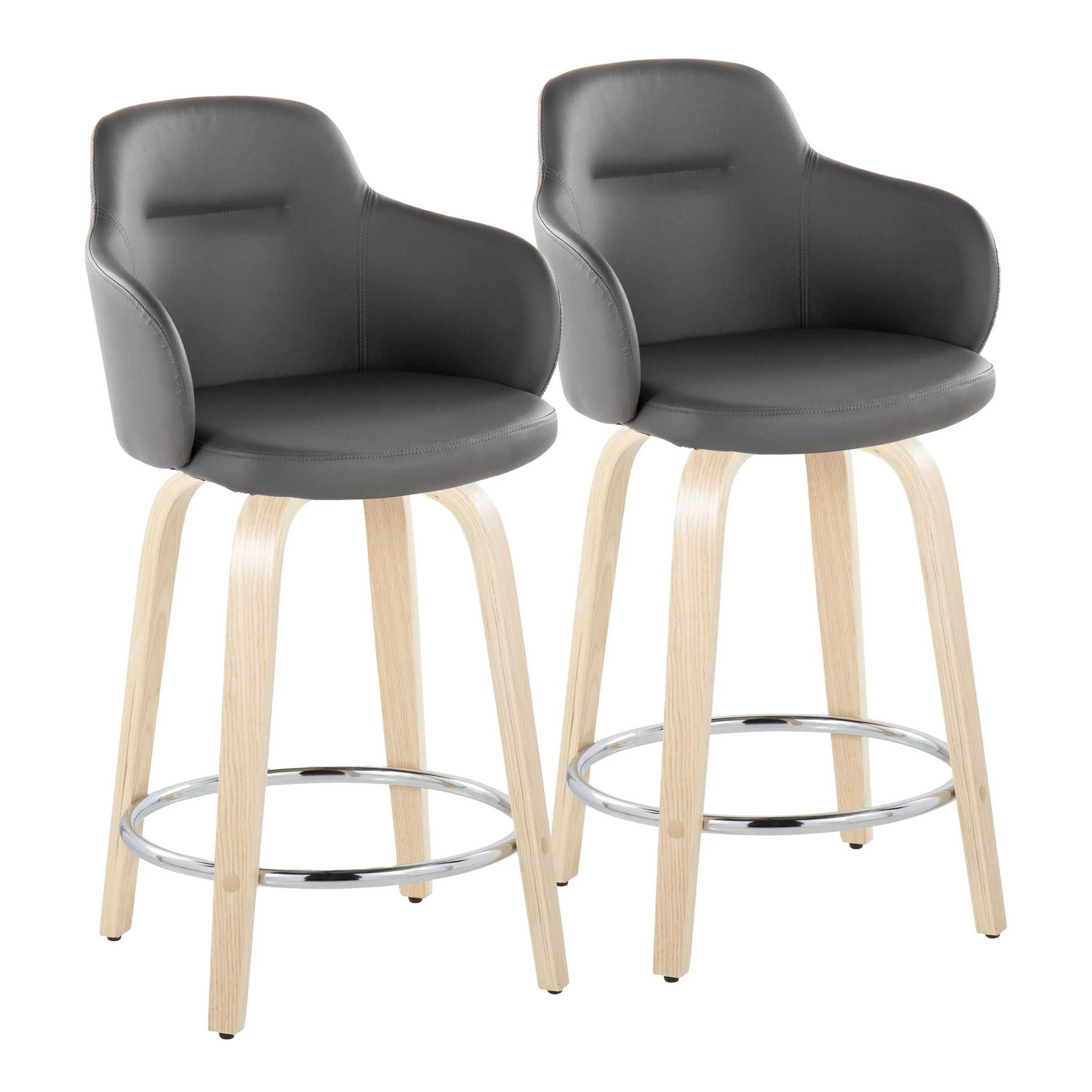 Boyne - Contemporary Fixed Height Counter Stool & Swivel With Round Footrest (Set of 2) by Couch.com