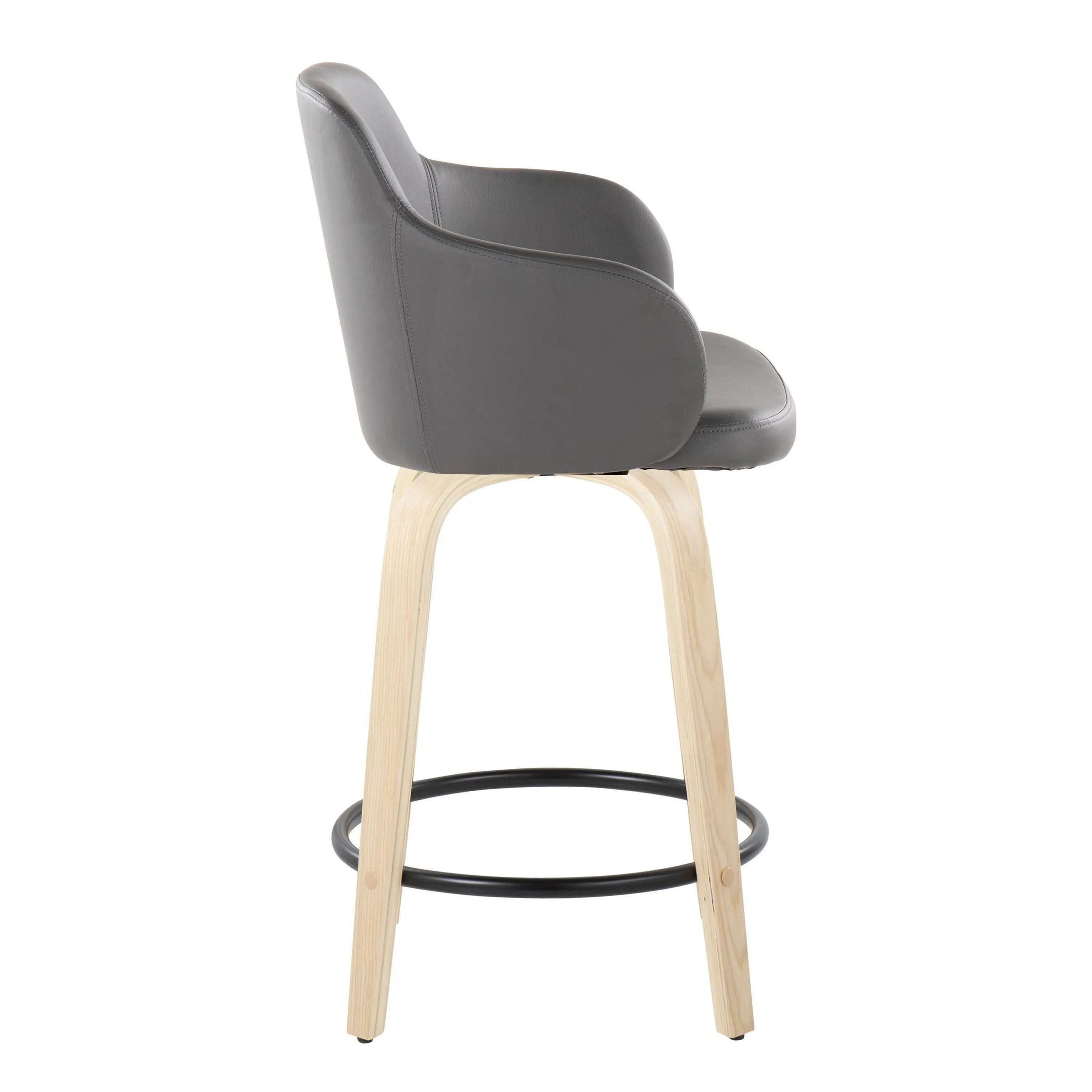 Boyne - Contemporary Fixed Height Counter Stool With Swivel (Set of 2) Round Footrest by Couch.com