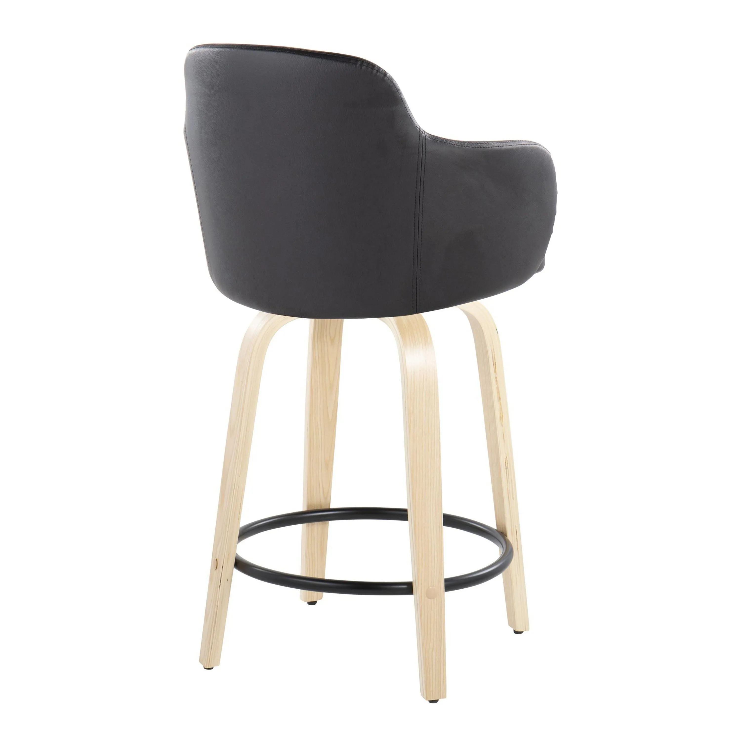 Boyne - Contemporary Fixed Height Counter Stool With Swivel (Set of 2) Round Footrest by Couch.com