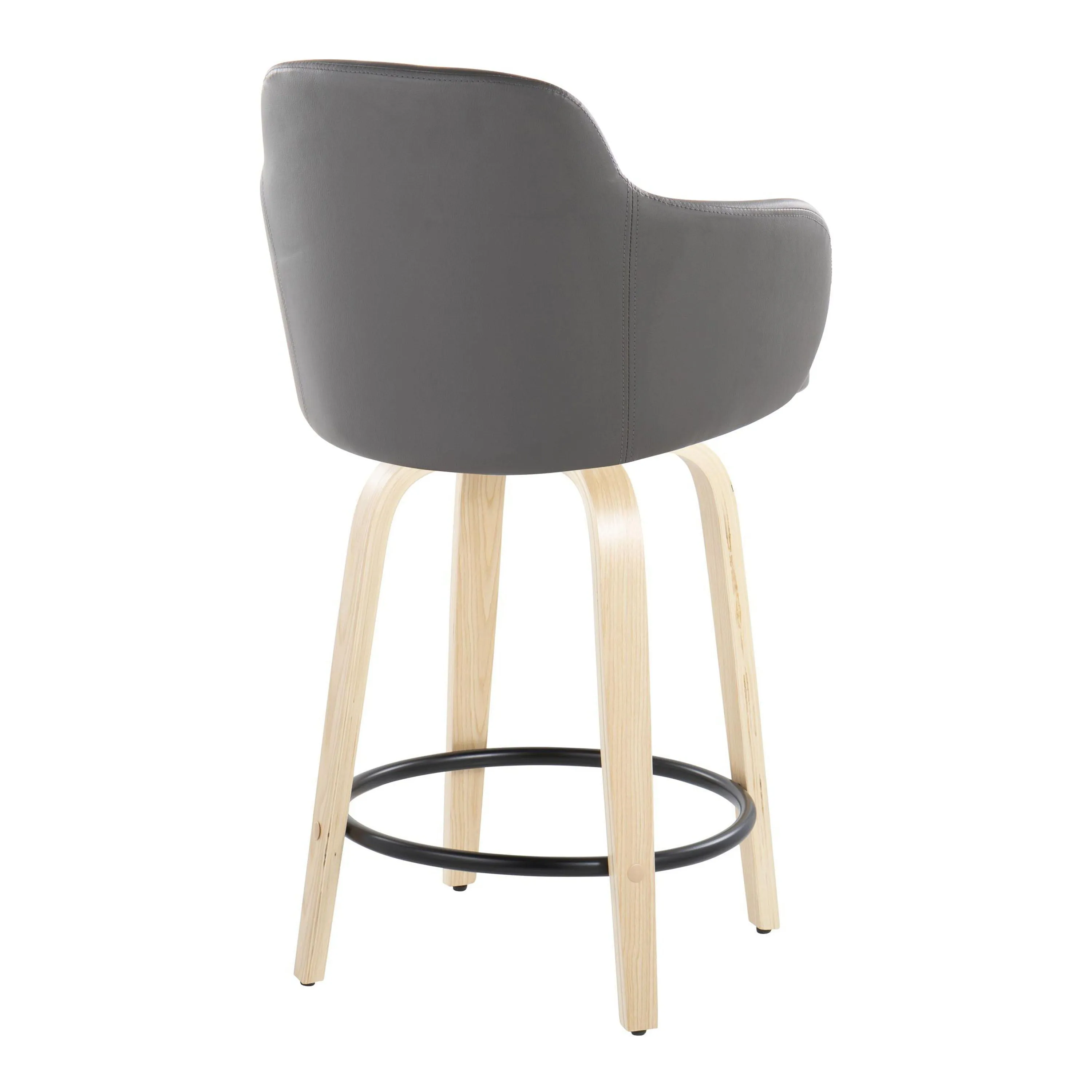 Boyne - Contemporary Fixed Height Counter Stool With Swivel (Set of 2) Round Footrest by Couch.com