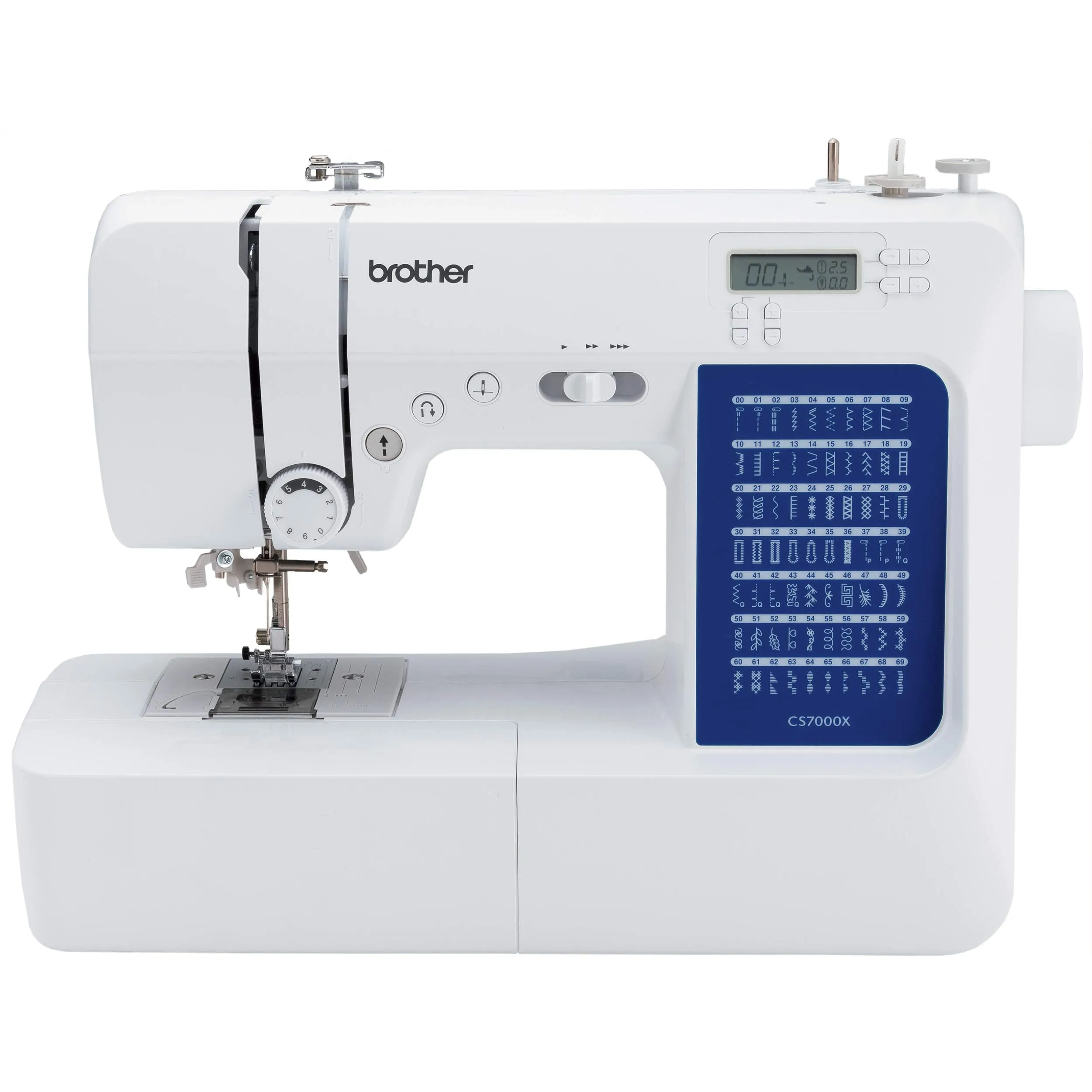 Brother CS7000X Computerized Sewing and Quilting Machine, 70 Built-in Stitches, LCD Display, Wide Table, 10 Included Feet, White