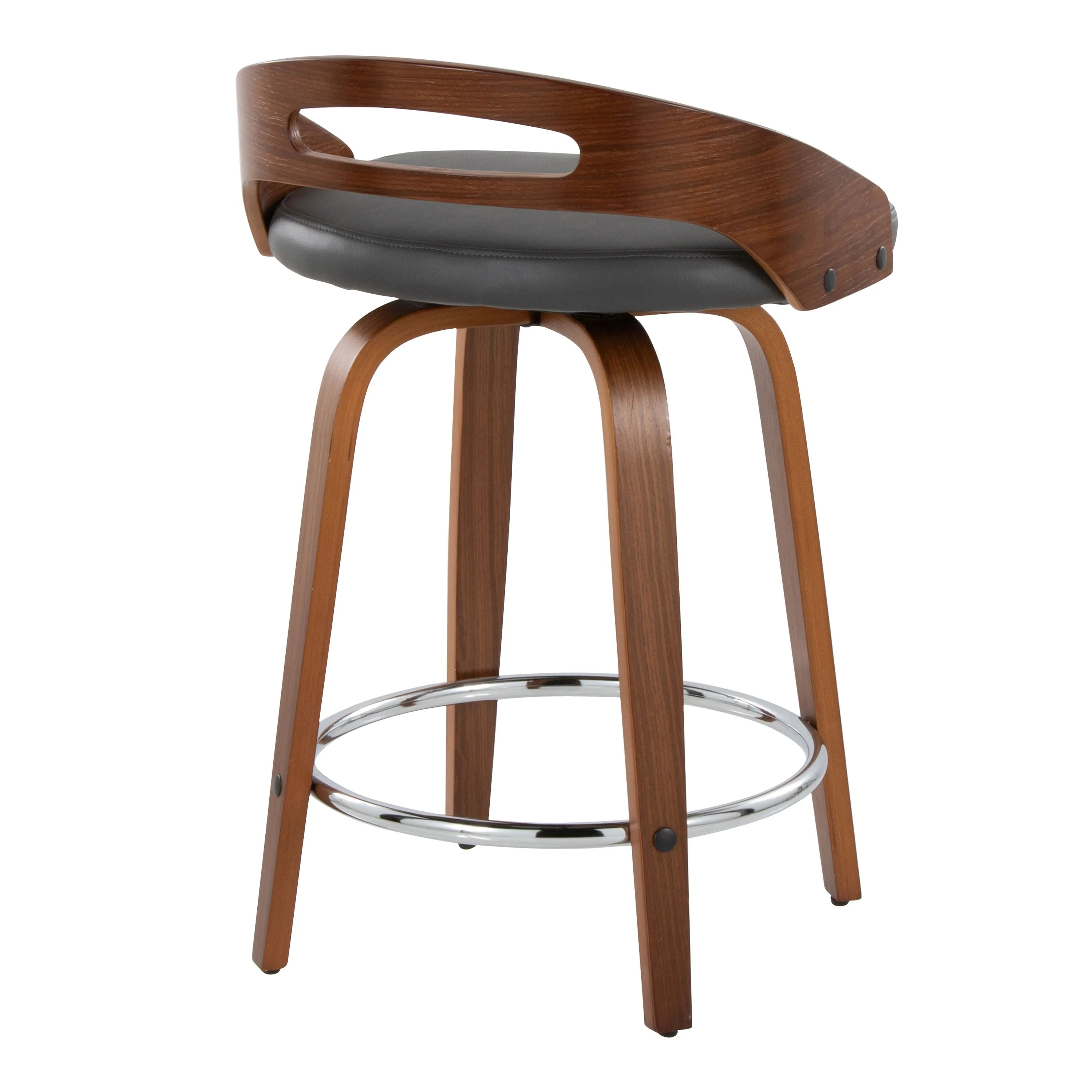 Cassis - Mid Century Modern Fixed Height Counter Stool With Swivel With Round Footrest (Set of 2) by Couch.com