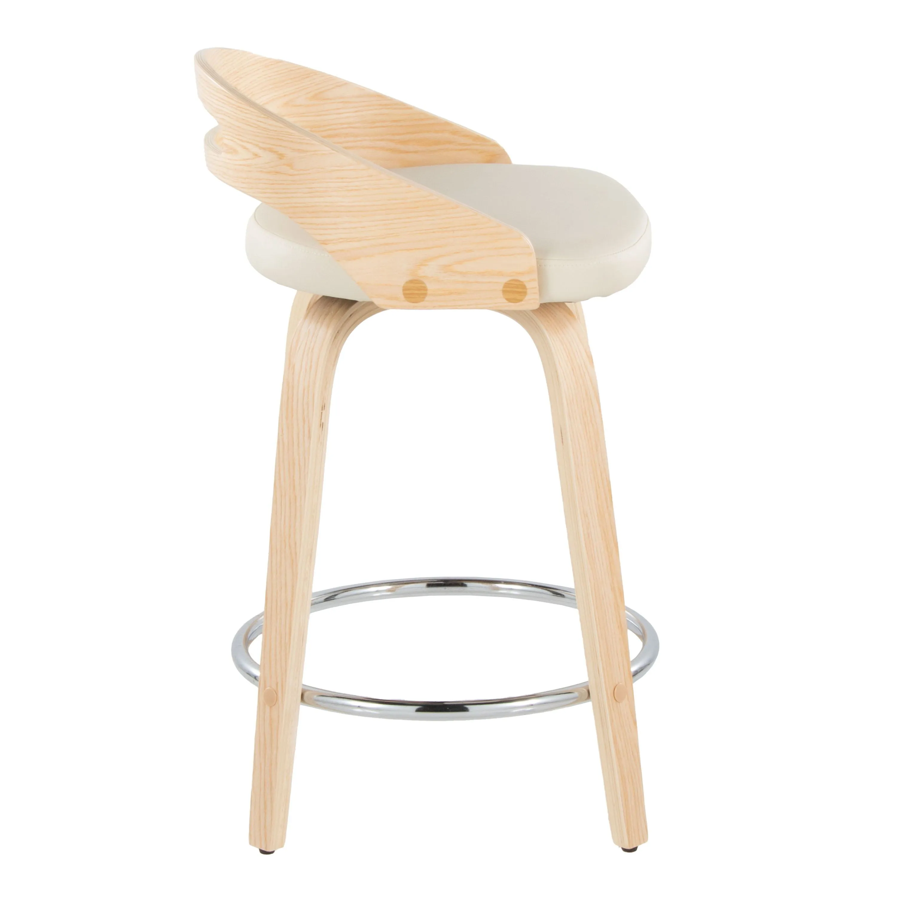 Cassis - Mid Century Modern Fixed Height Counter Stool With Swivel With Round Footrest (Set of 2) by Couch.com