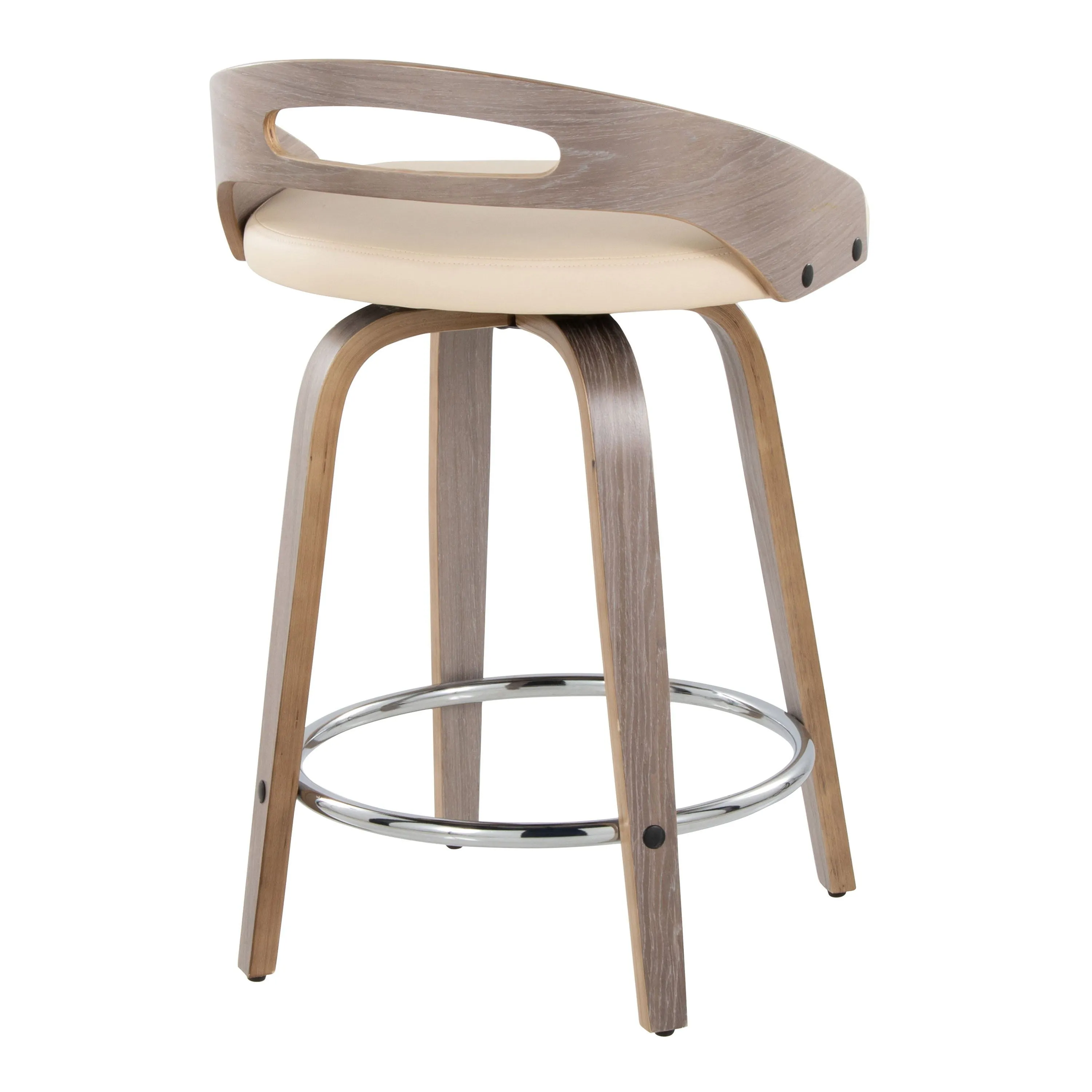 Cassis - Mid Century Modern Fixed Height Counter Stool With Swivel With Round Footrest (Set of 2) by Couch.com