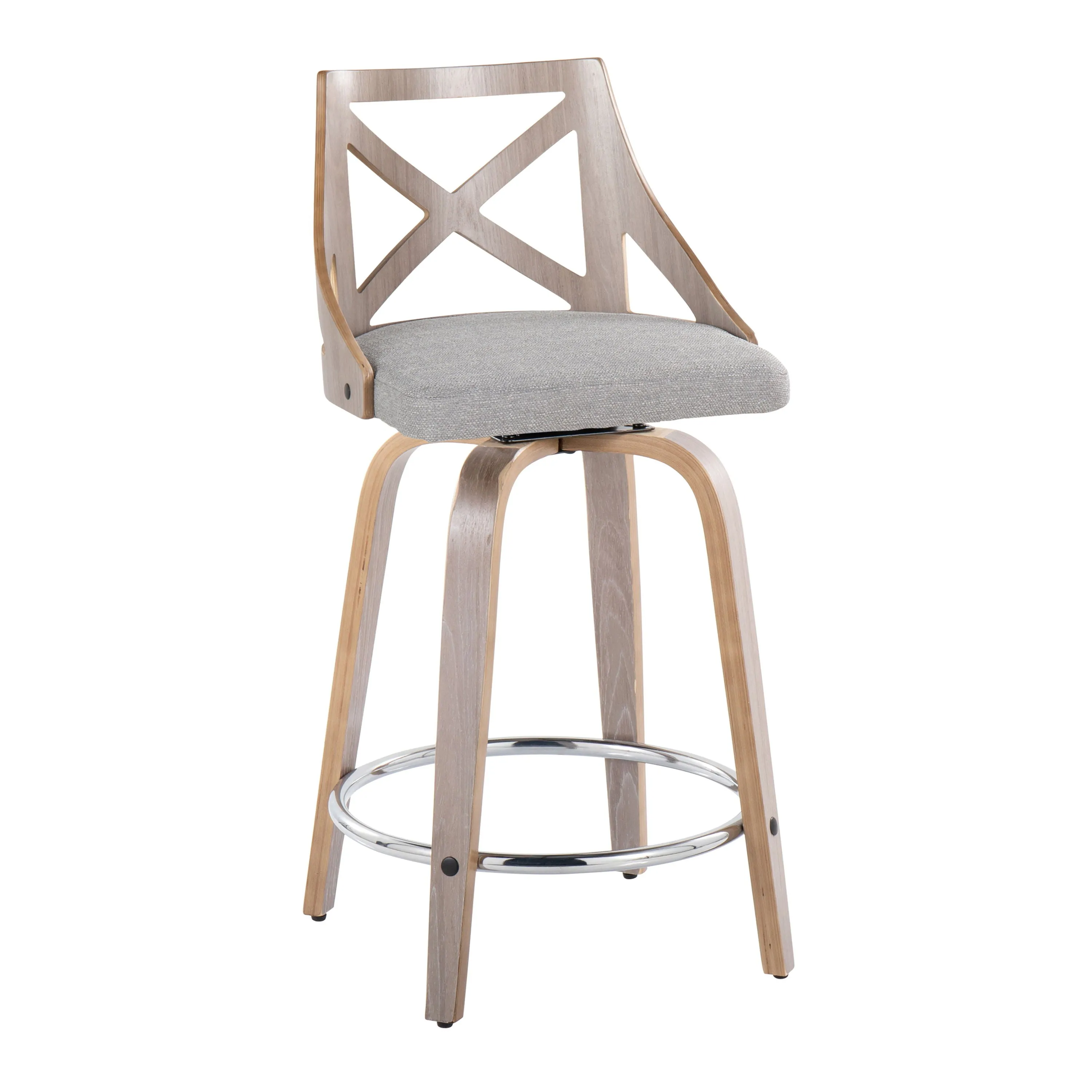 Charlotte - Farmhouse Fixed Height Counter Stool & Swivel With Round Footrest (Set of 2) by Couch.com