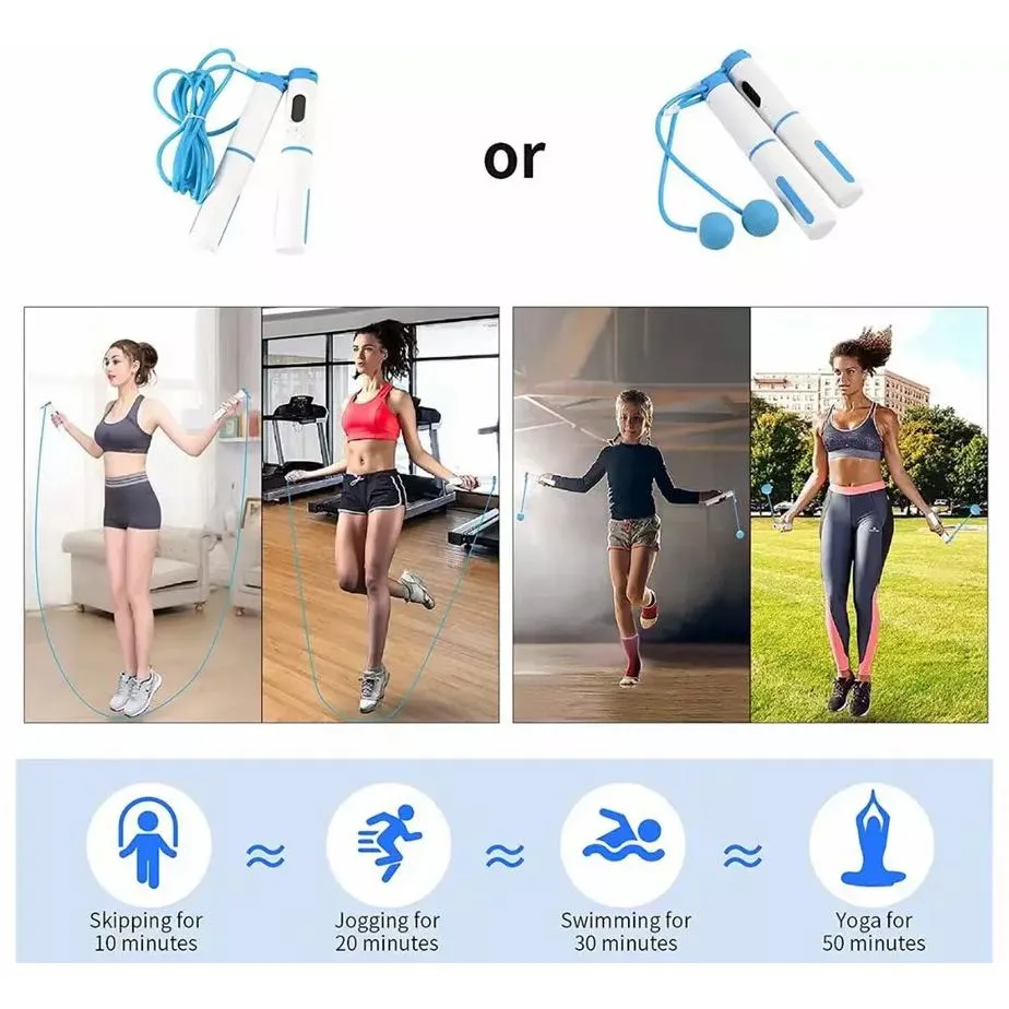 Cordless Weighted Jump Rope Digital Smart Skipping Jump Ropes with Counter