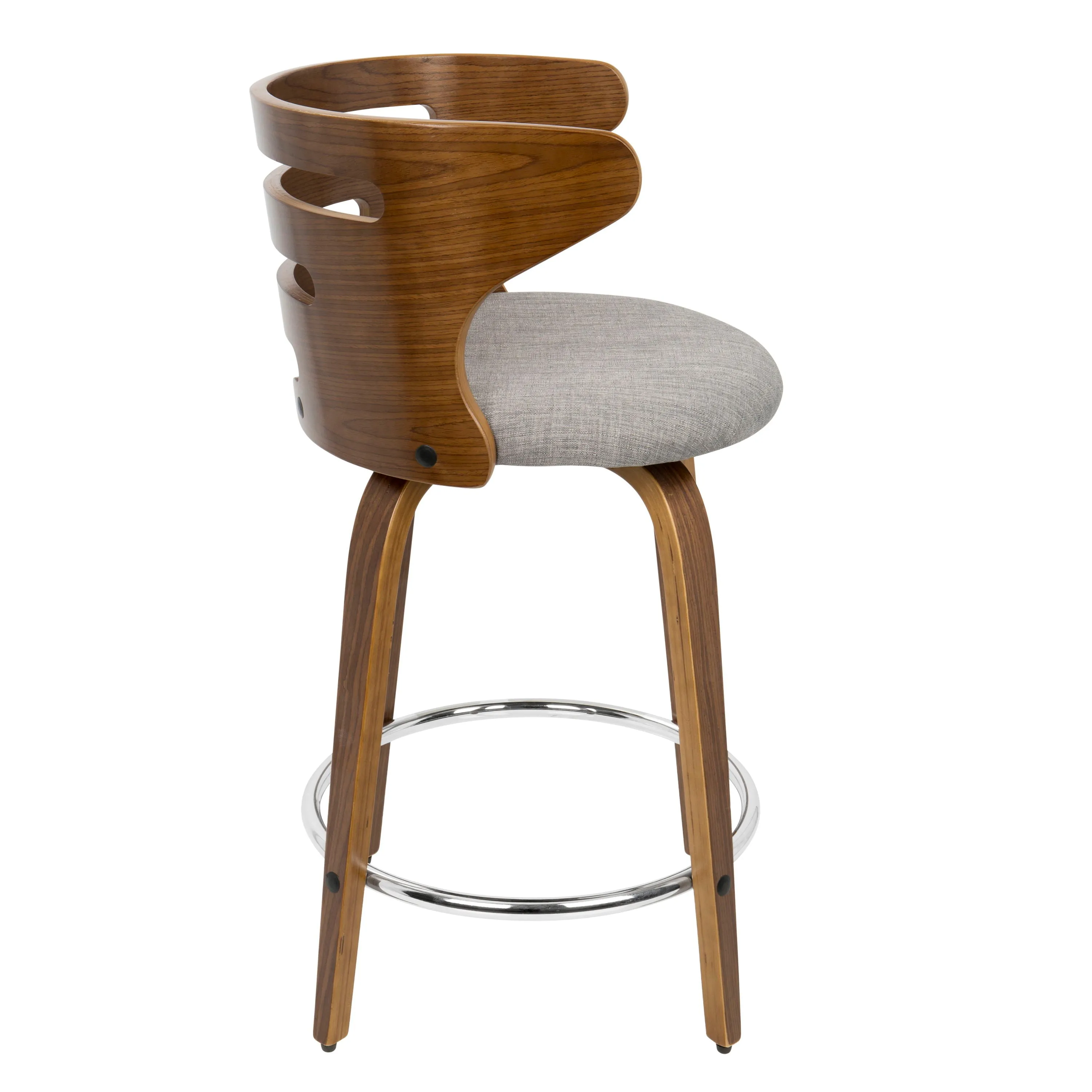 Cosini - Mid Century Modern Fixed Height Counter Stool With Footrest With Swivel (Set of 2) by Couch.com