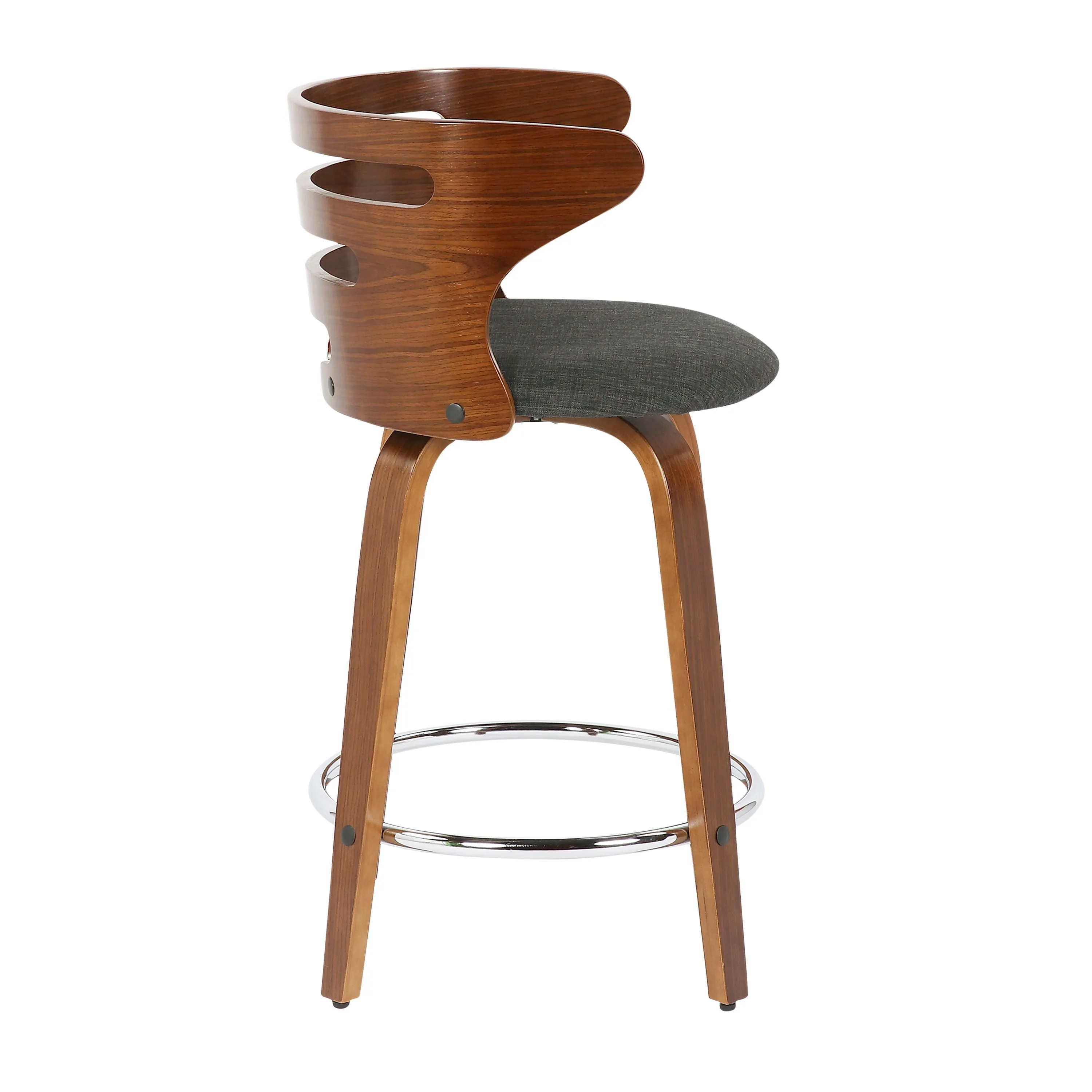 Cosini - Mid Century Modern Fixed Height Counter Stool With Footrest With Swivel (Set of 2) by Couch.com