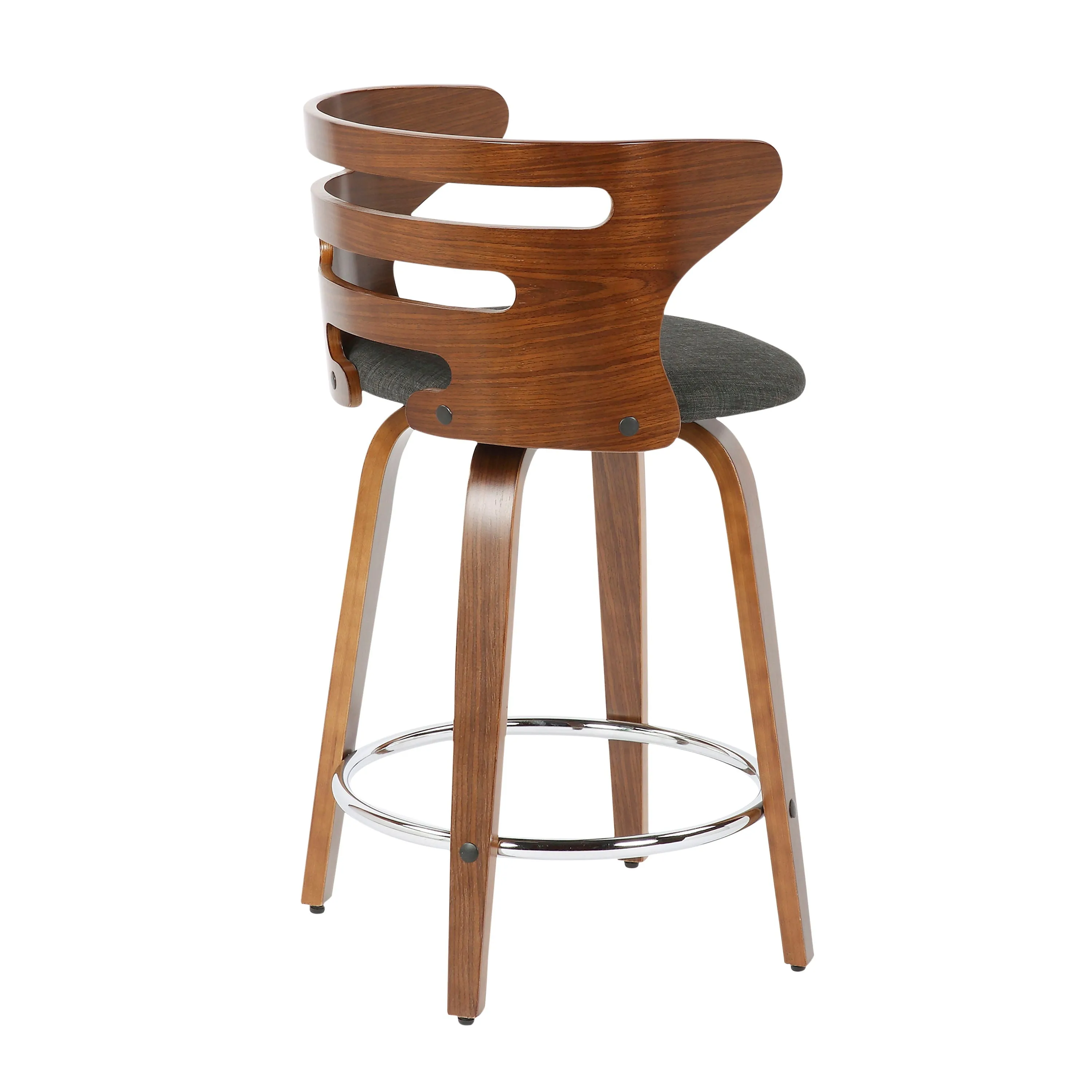 Cosini - Mid Century Modern Fixed Height Counter Stool With Footrest With Swivel (Set of 2) by Couch.com