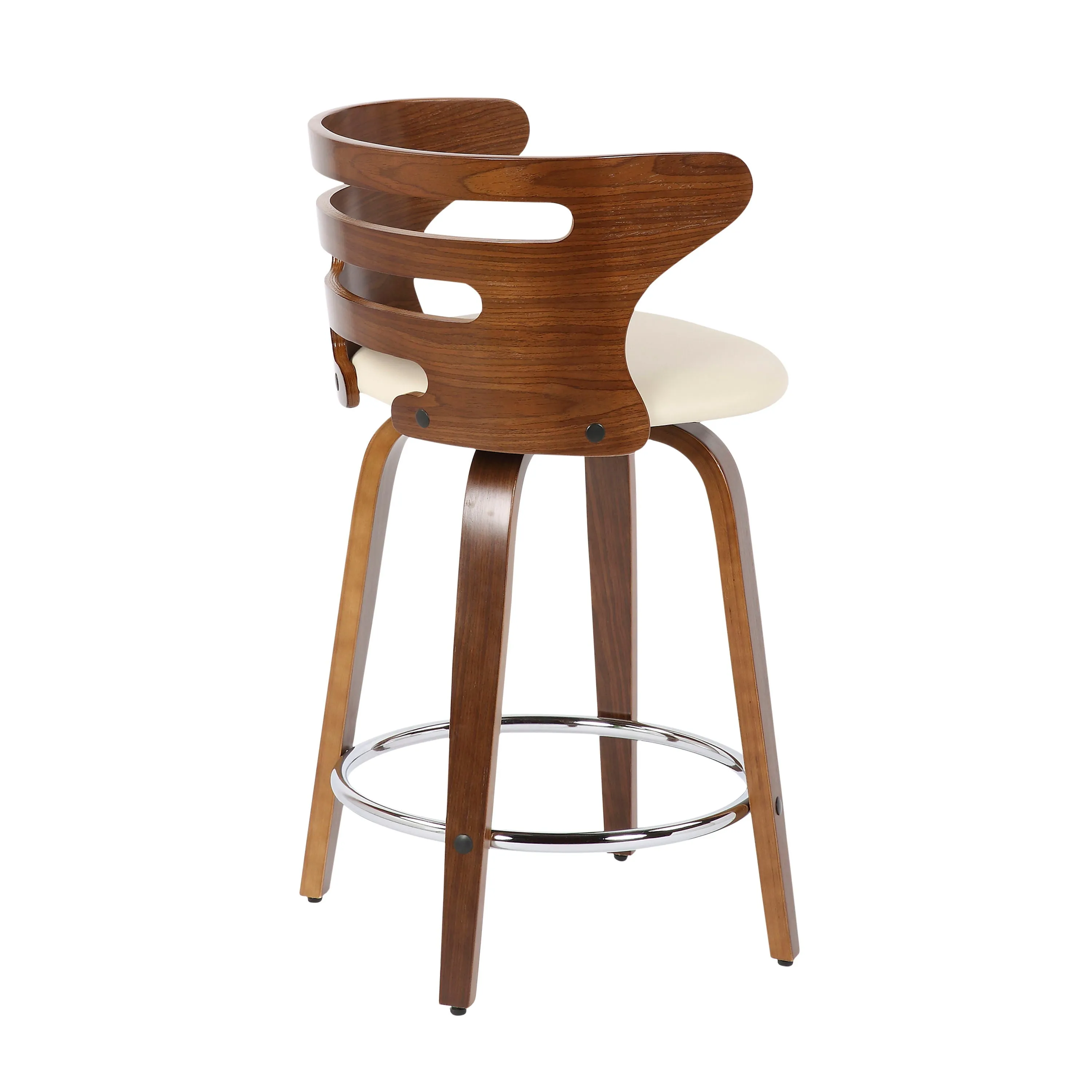 Cosini - Mid Century Modern Fixed Height Counter Stool With Footrest With Swivel (Set of 2) by Couch.com