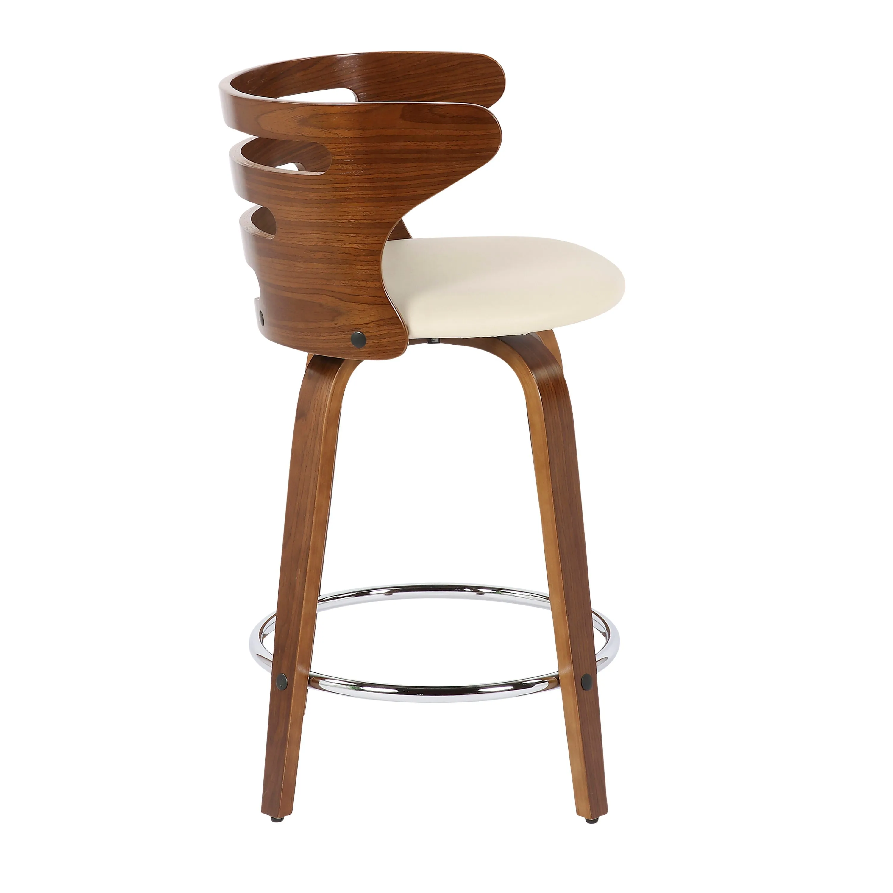 Cosini - Mid Century Modern Fixed Height Counter Stool With Footrest With Swivel (Set of 2) by Couch.com