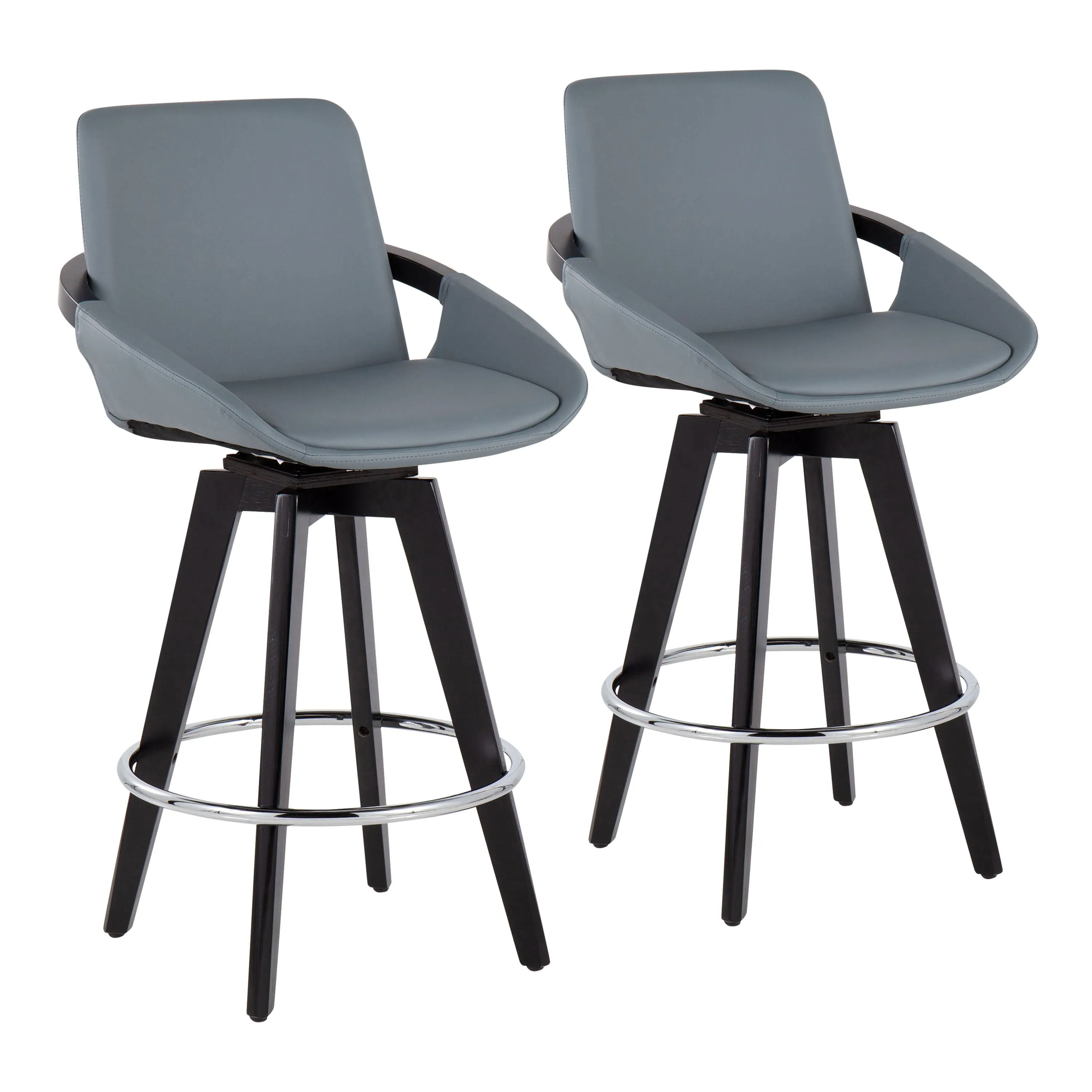 Cosmo - Contemporary Fixed Height Counter Stool With Swivel And Round Footrest (Set of 2) by Couch.com
