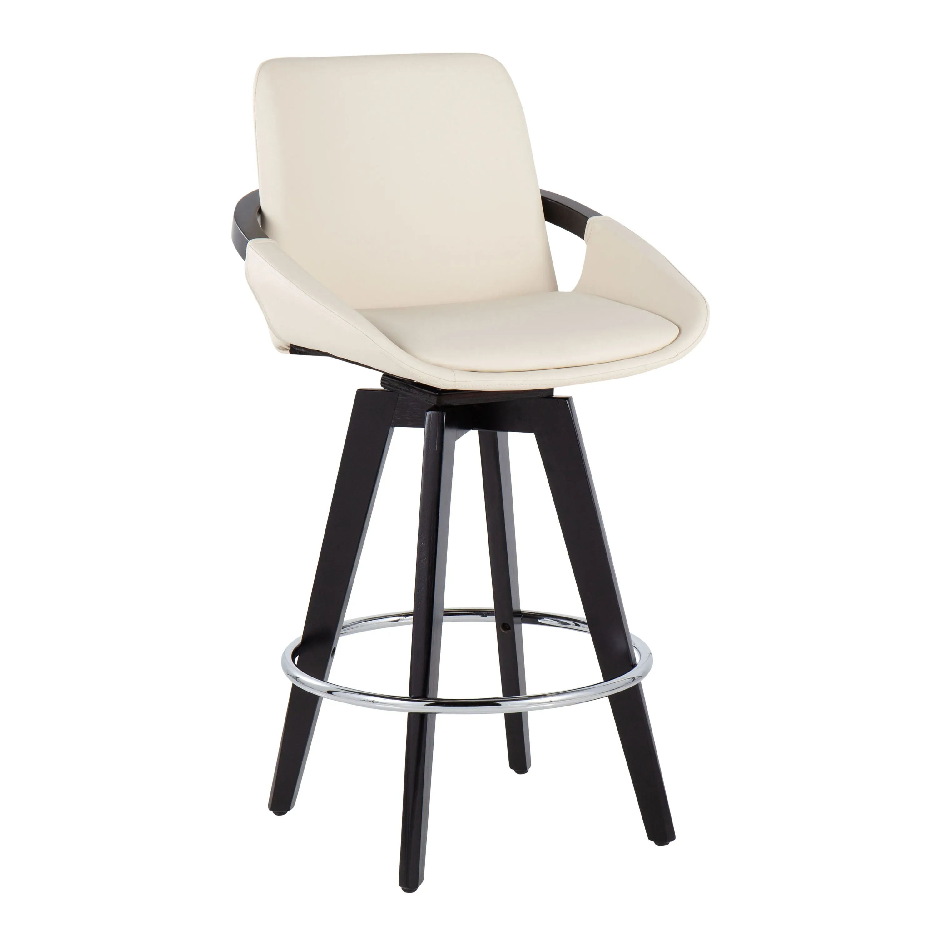 Cosmo - Contemporary Fixed Height Counter Stool With Swivel And Round Footrest (Set of 2) by Couch.com