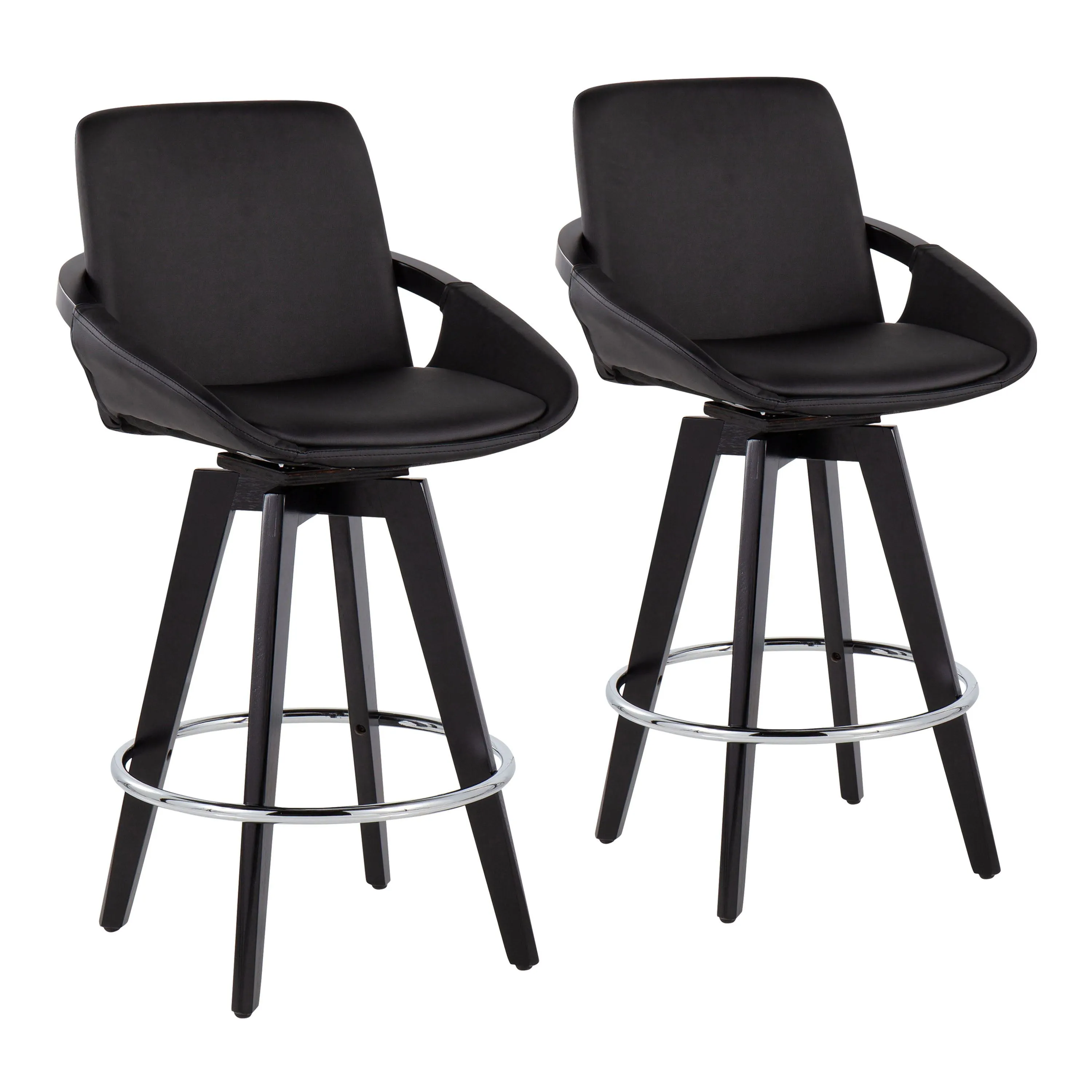 Cosmo - Contemporary Fixed Height Counter Stool With Swivel And Round Footrest (Set of 2) by Couch.com