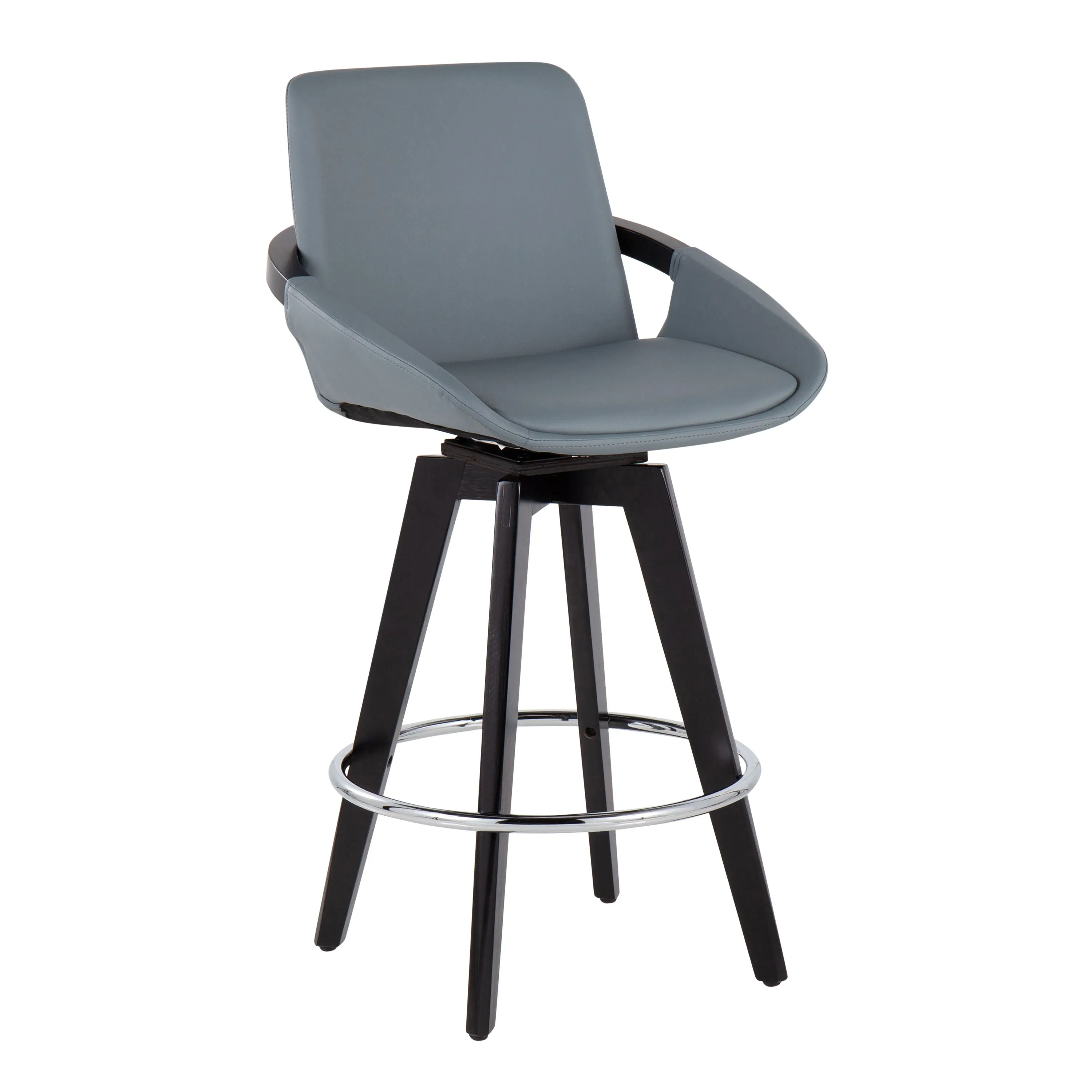Cosmo - Contemporary Fixed Height Counter Stool With Swivel And Round Footrest (Set of 2) by Couch.com
