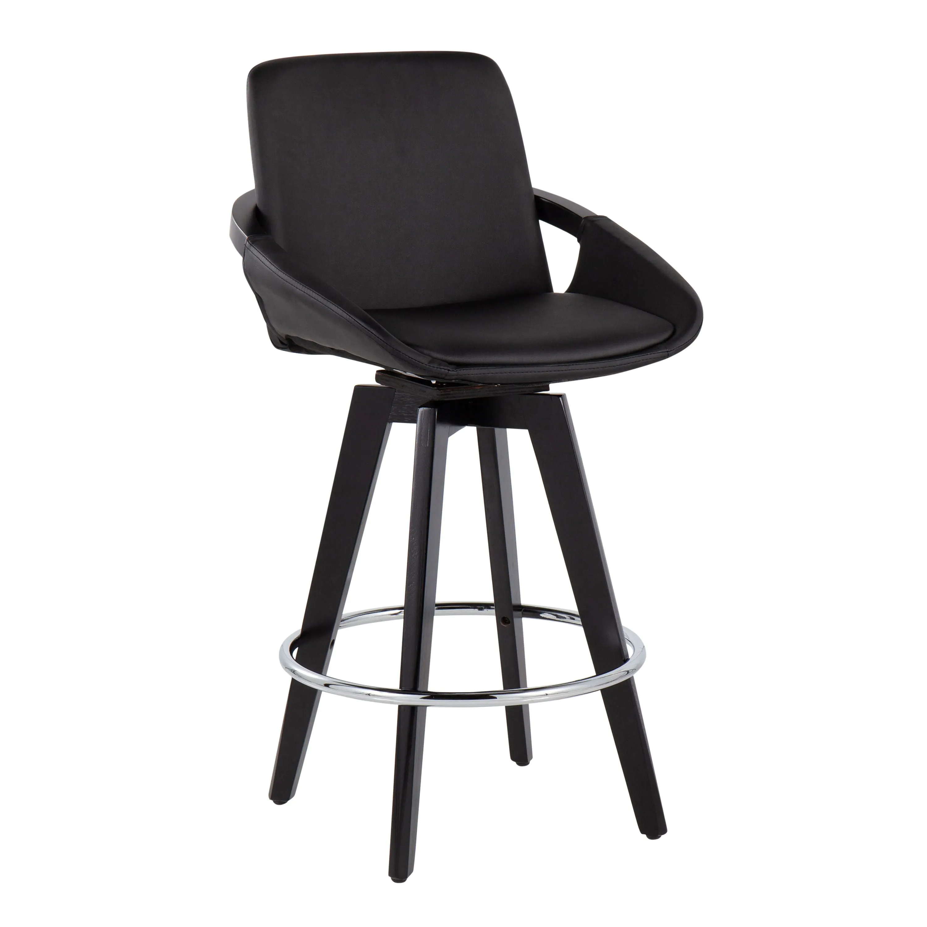 Cosmo - Contemporary Fixed Height Counter Stool With Swivel And Round Footrest (Set of 2) by Couch.com