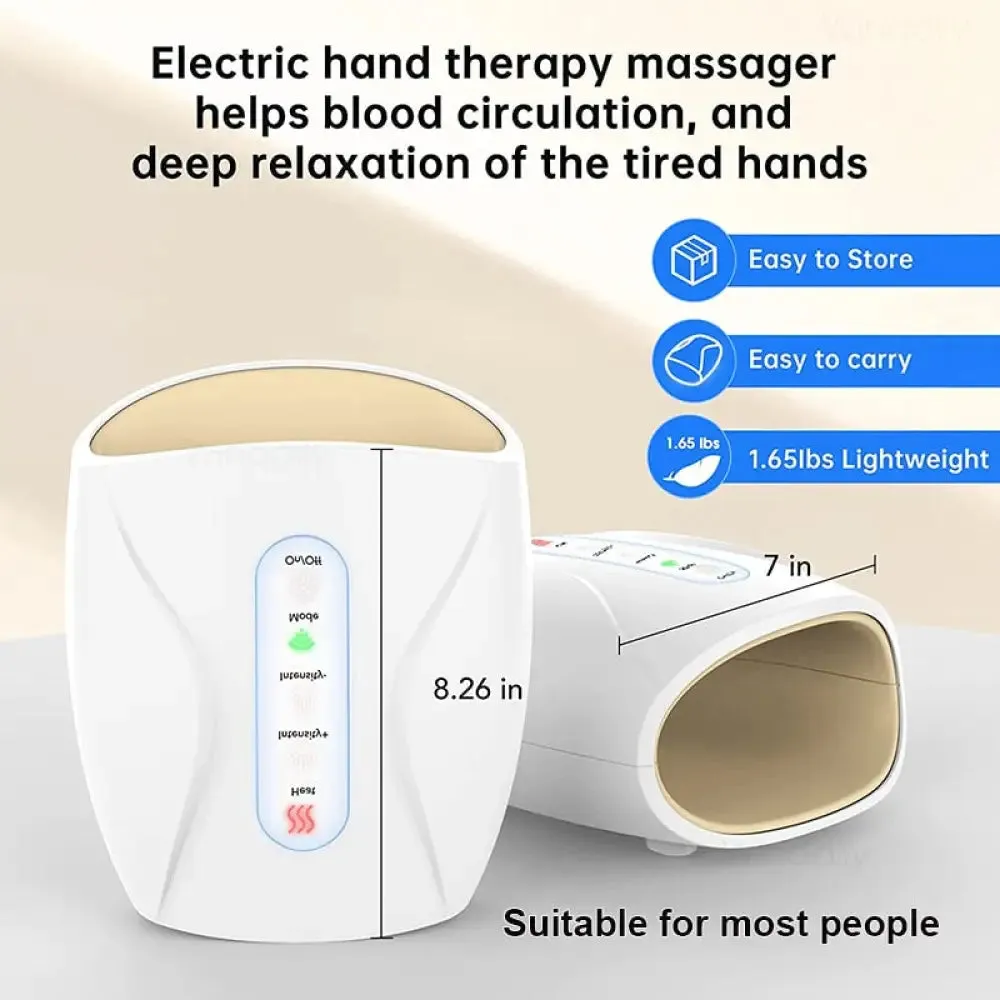 Electric Air Pressure Heat Compresses Heating Palm Finger Hand Massager for Pain Relief