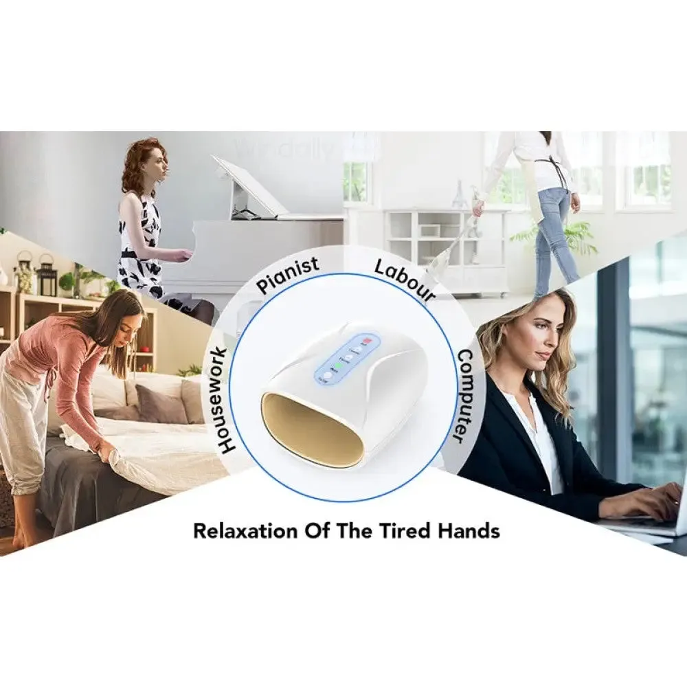 Electric Air Pressure Heat Compresses Heating Palm Finger Hand Massager for Pain Relief