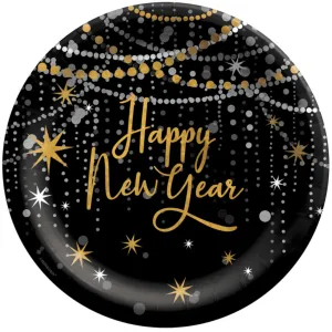 Happy New Year Midnight Hour 25cm Round Paper Plate