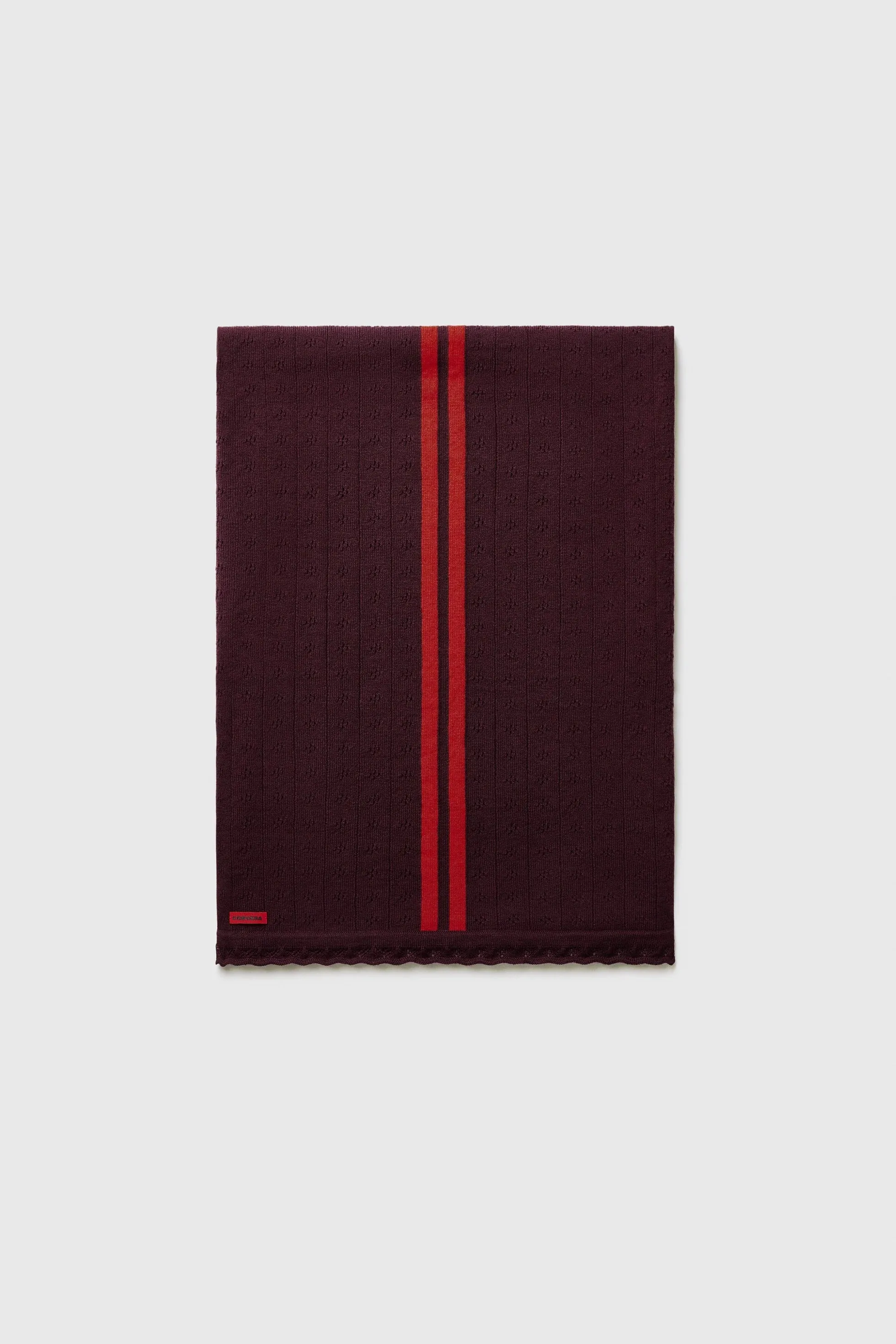 Merino Pointelle Scarf - Burgundy