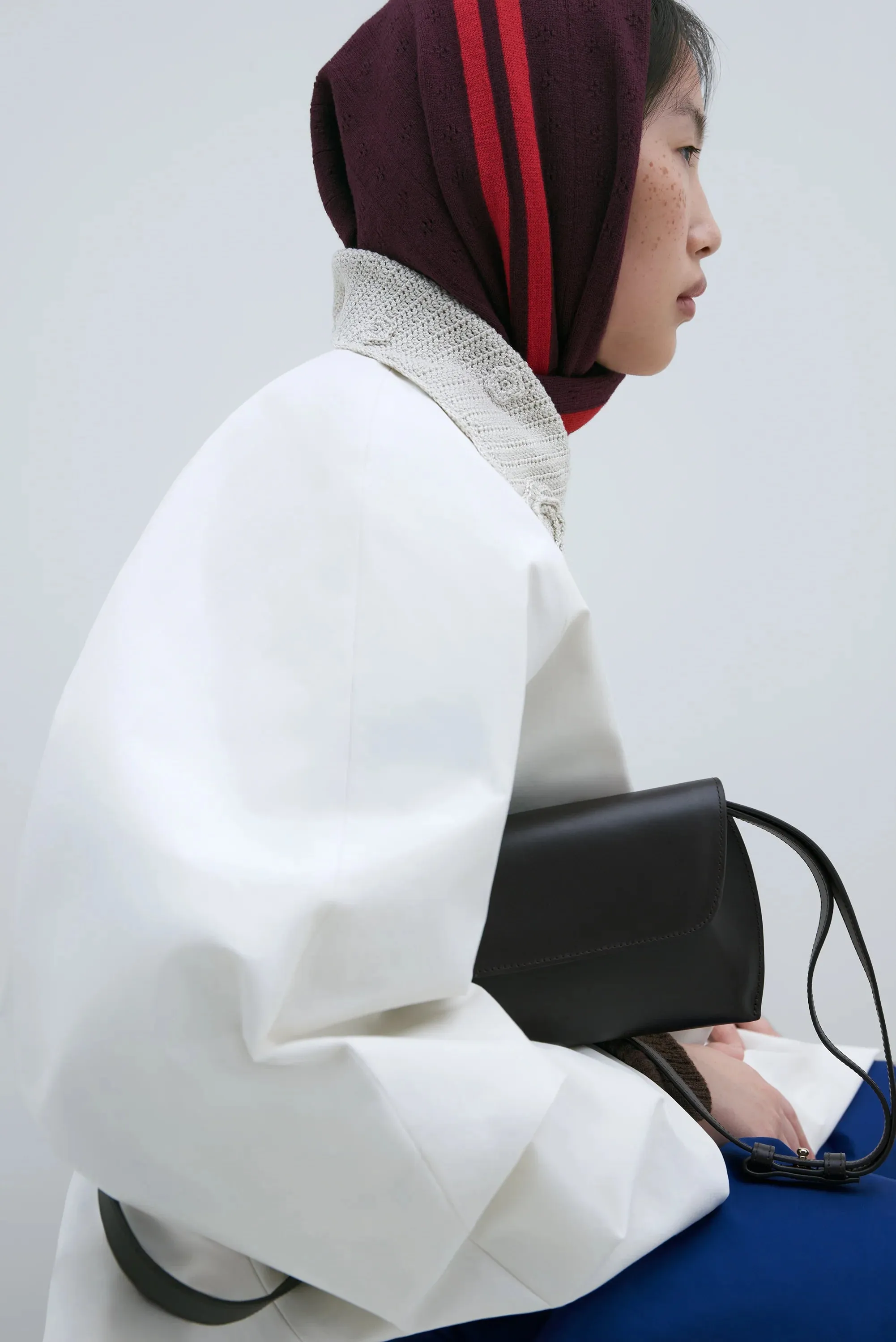 Merino Pointelle Scarf - Burgundy