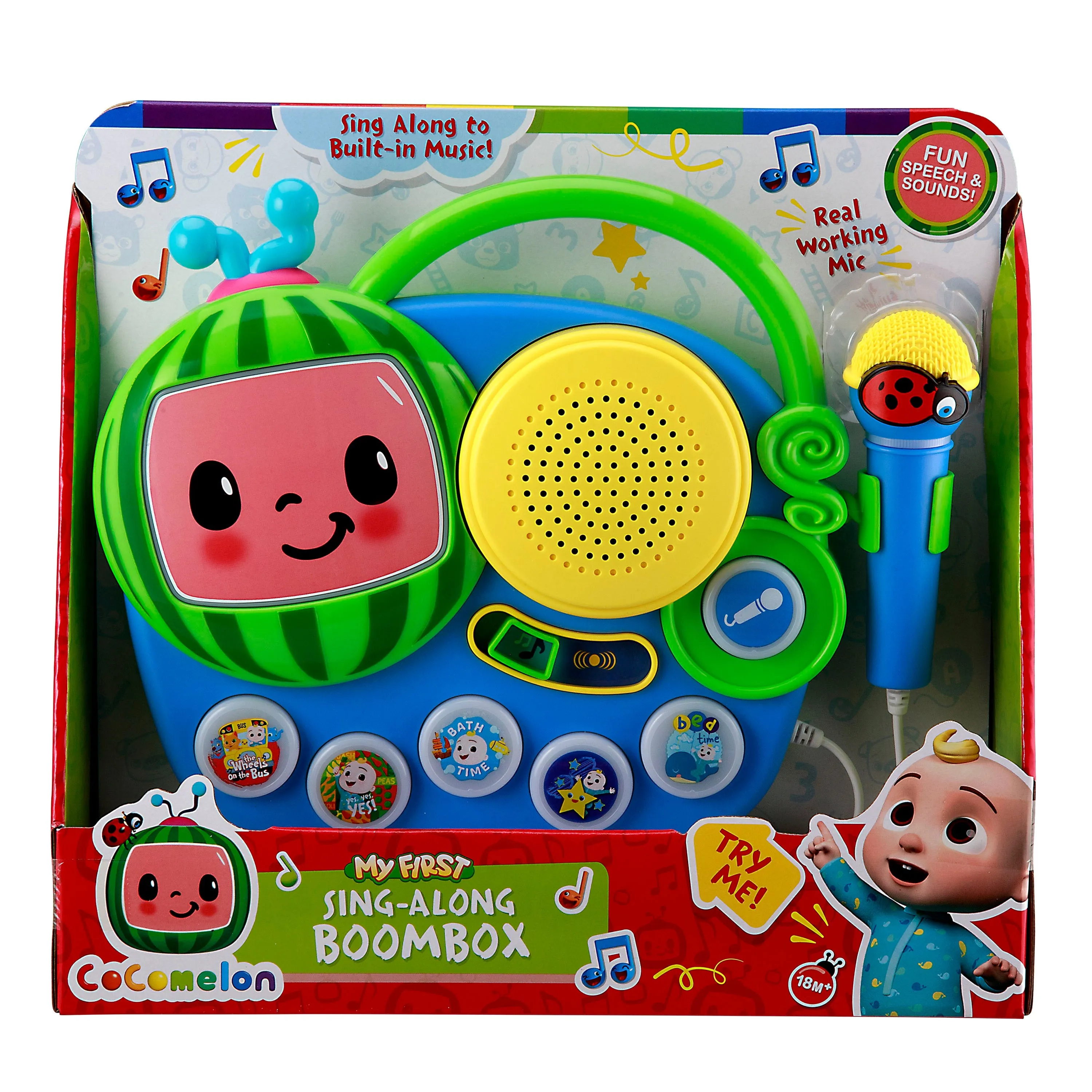 [OPEN BOX] KIDdesigns CoCoMelon My First Sing Along Boombox for Kids - Multi-color