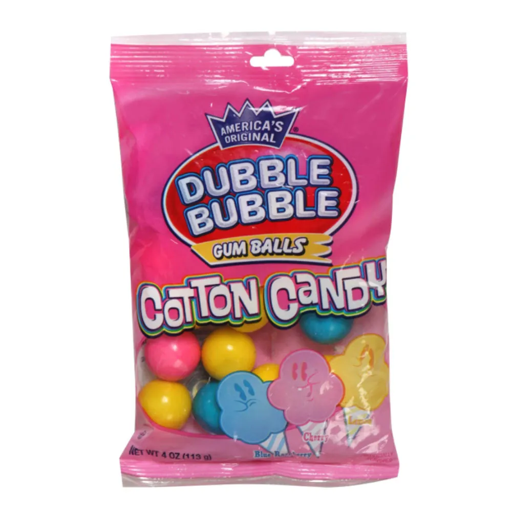 Original Dubble Bubble Gum Balls Cotton Candy Flavor Chewing Gum 4oz Gumballs
