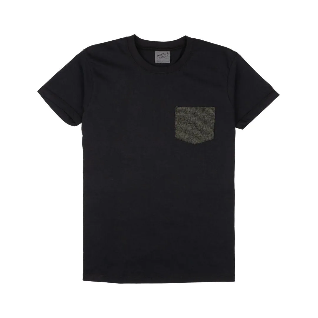 Pocket Tee (Black   Triple Yarn Twist Brushed Flannel   Forest Green)