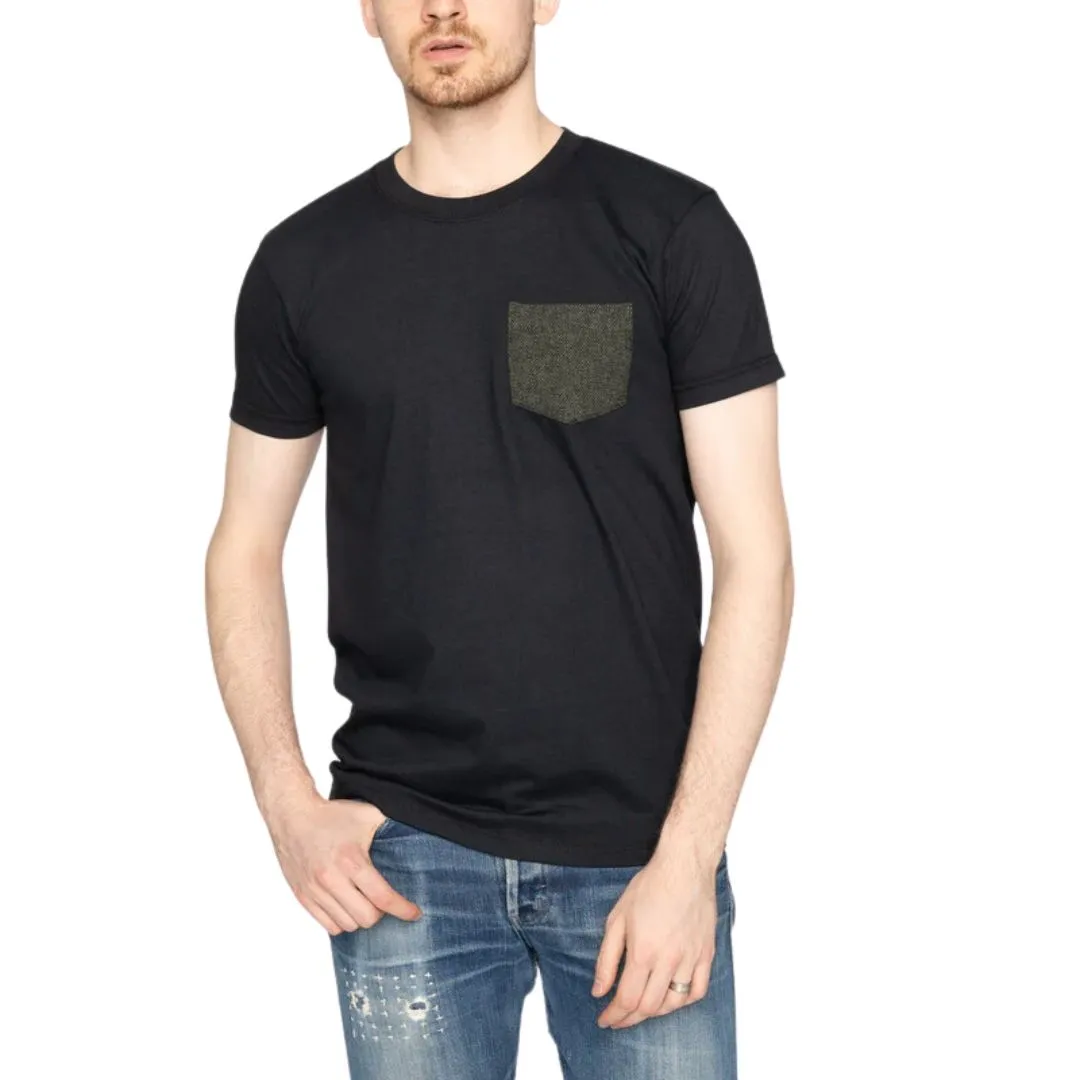 Pocket Tee (Black   Triple Yarn Twist Brushed Flannel   Forest Green)