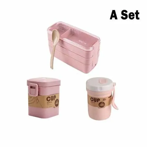 Portable 3 Layered Lunch Box