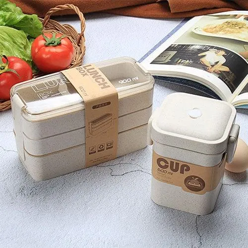 Portable 3 Layered Lunch Box