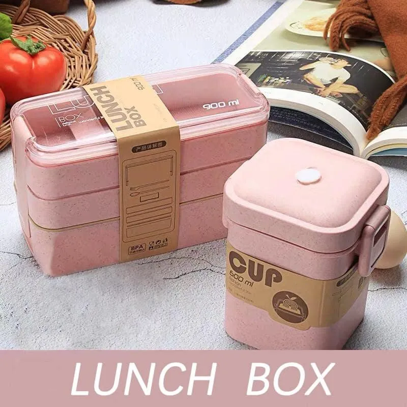 Portable 3 Layered Lunch Box