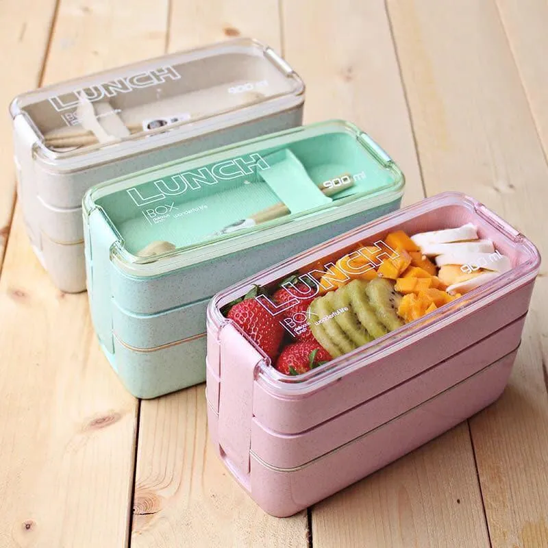 Portable 3 Layered Lunch Box